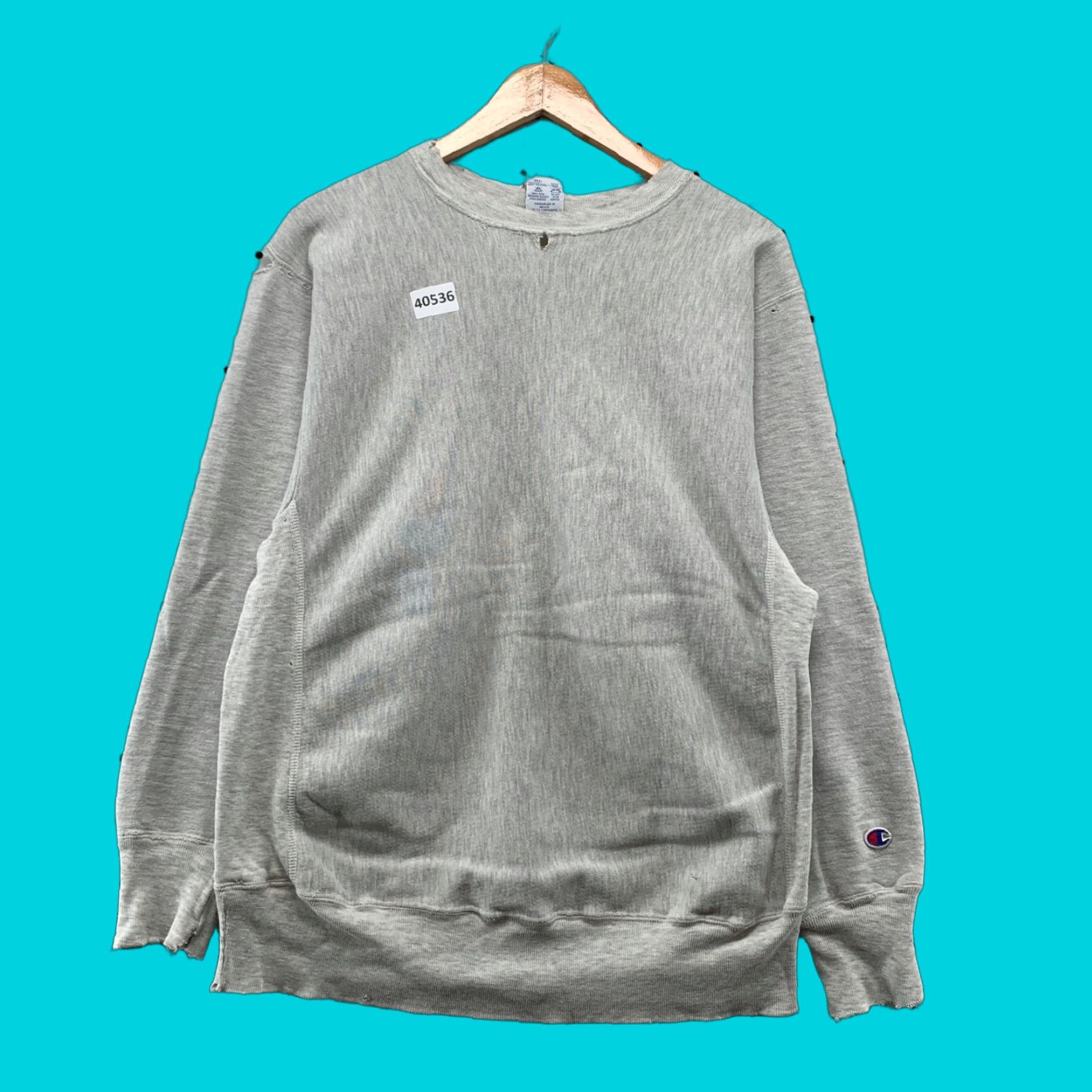 Vintage 90s Champion Reverse Weave Sweatshirt Men XL Gray Fleece Pullover Sports Retro