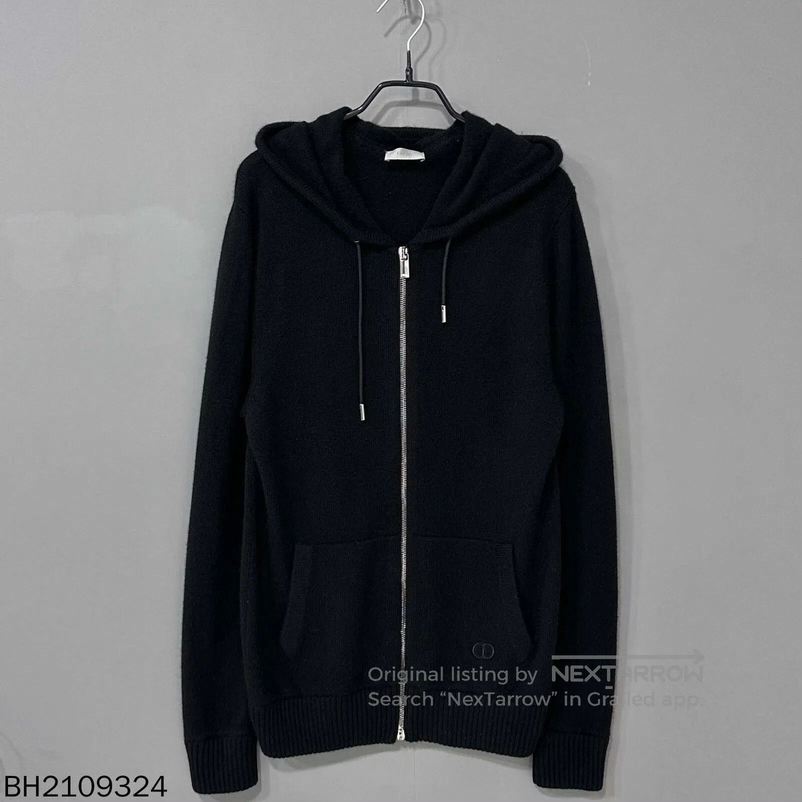 Dior black logo embroidered cashmere hoodie jacket. Size US S / EU 44-46 / 1 - 1 Thumbnail