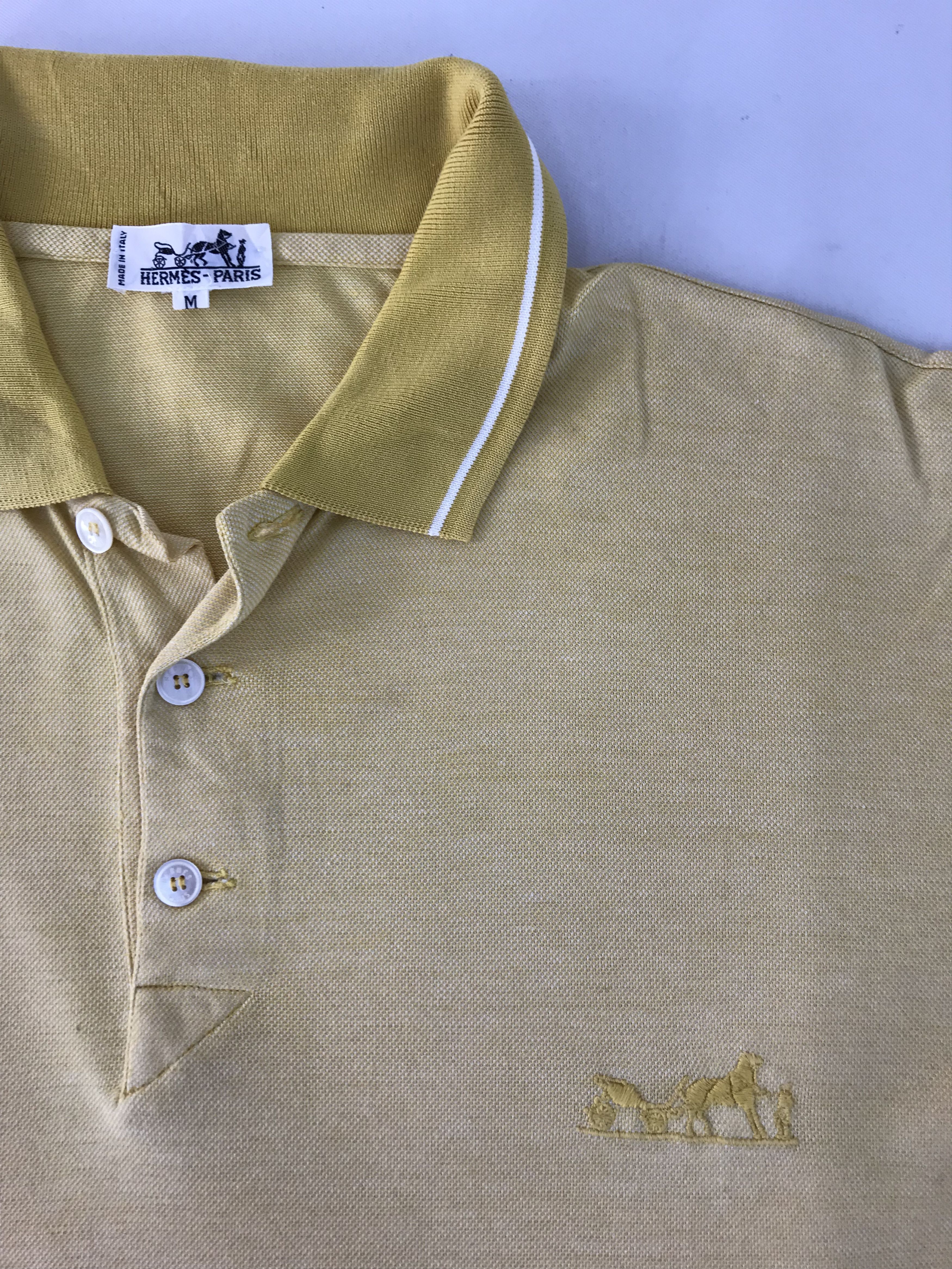 Hermes 90s Hermes Paris Polo Tee Plain Embroidery Logo Design Size US M / EU 48-50 / 2 - 3 Thumbnail