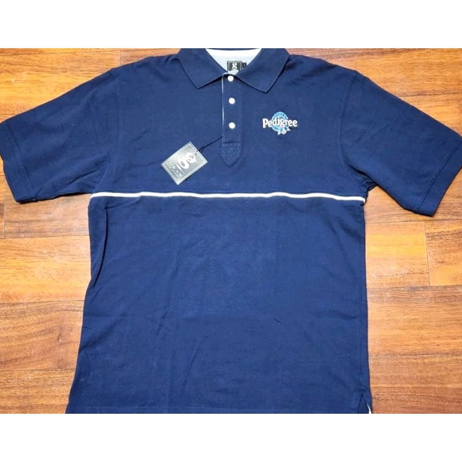 Vintage GEAR FOR SPORTS PEDIGREE Polo Shirt Mens L Blue Short Sleeve Embroidered New NWT Size US L / EU 52-54 / 3 - 5 Thumbnail