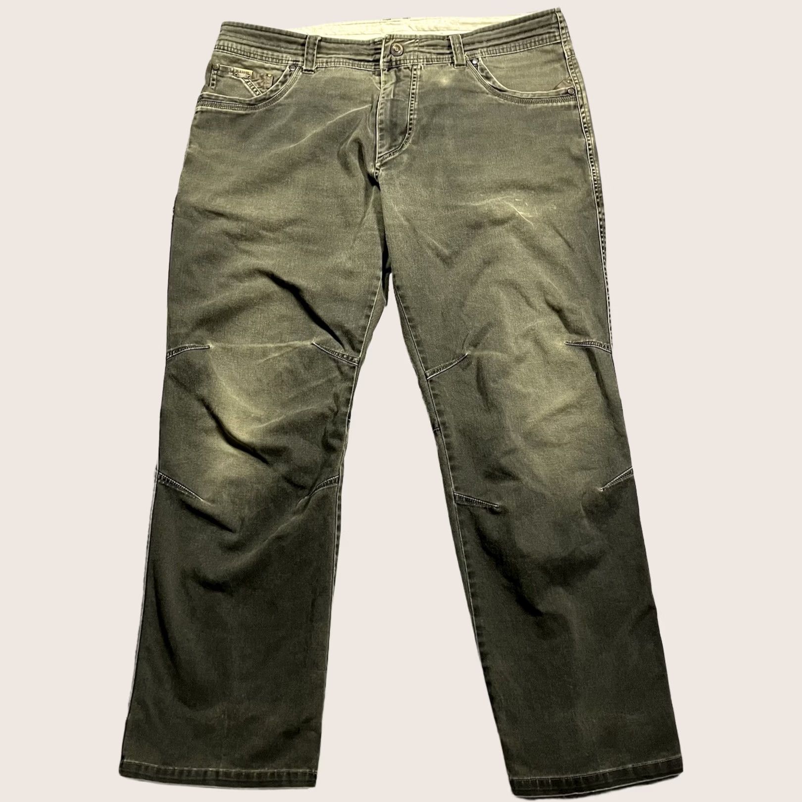 Vintage Kuhl Pants Mens 38x30 Patina Dye Easy Rydr Cargo Stretch Work 5-Pocket Green Cotton Regular Mens Size US 38 / EU 54 - 1 Thumbnail