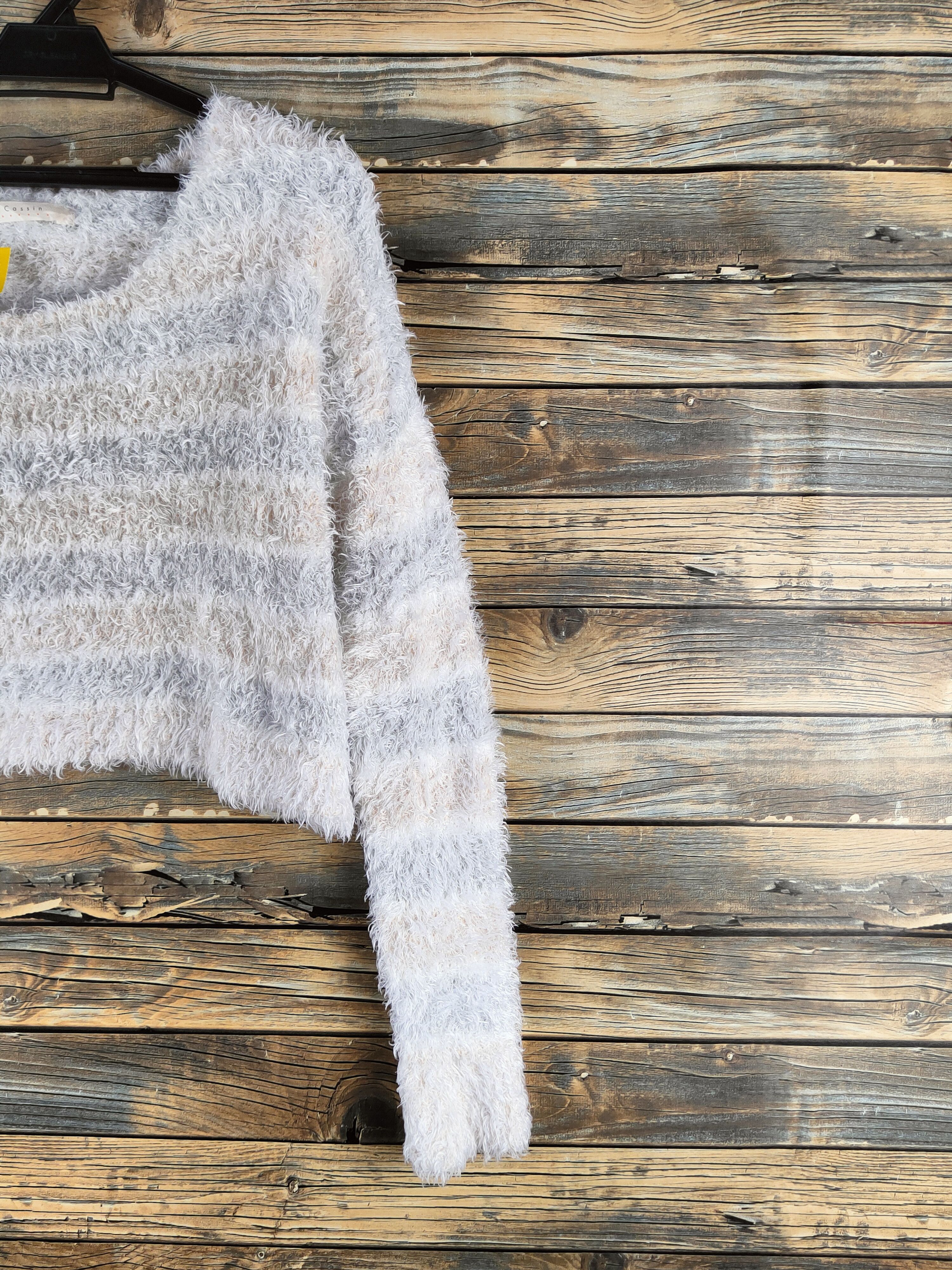 Japanese Brand DL Ray Cassin White Gray Fur Mohair Knitwear #46-952 Size M / US 6-8 / IT 42-44 - 5 Thumbnail