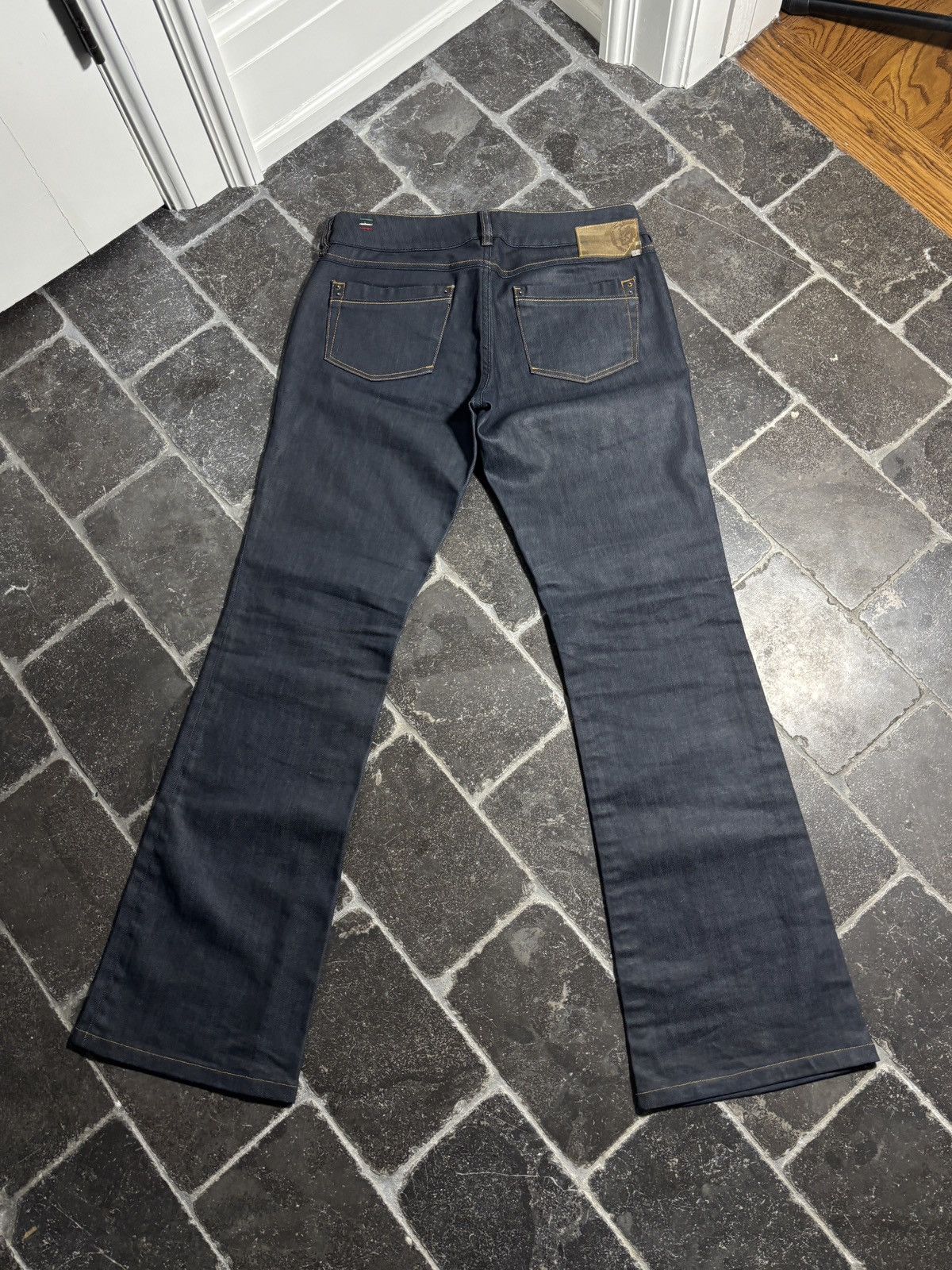 Diesel 2004 Diesel Jeans Ronhar Waxed Luster Slimane Flared VIntage Size US 31 - 19 Thumbnail