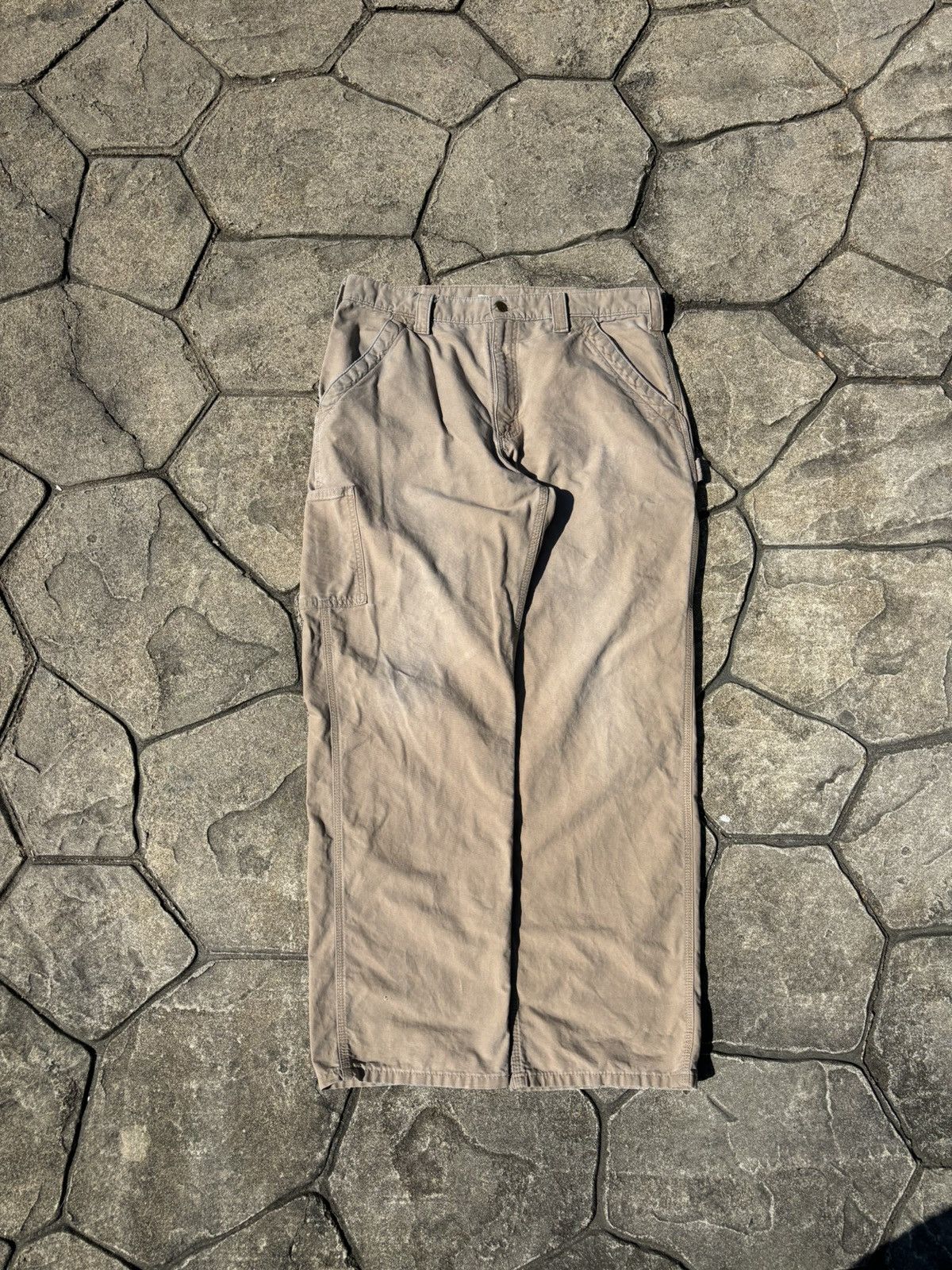 Carhartt × Vintage Y2K Carhartt Dungaree Fit Workwear Khaki Pants Size US 35 - 2 Thumbnail