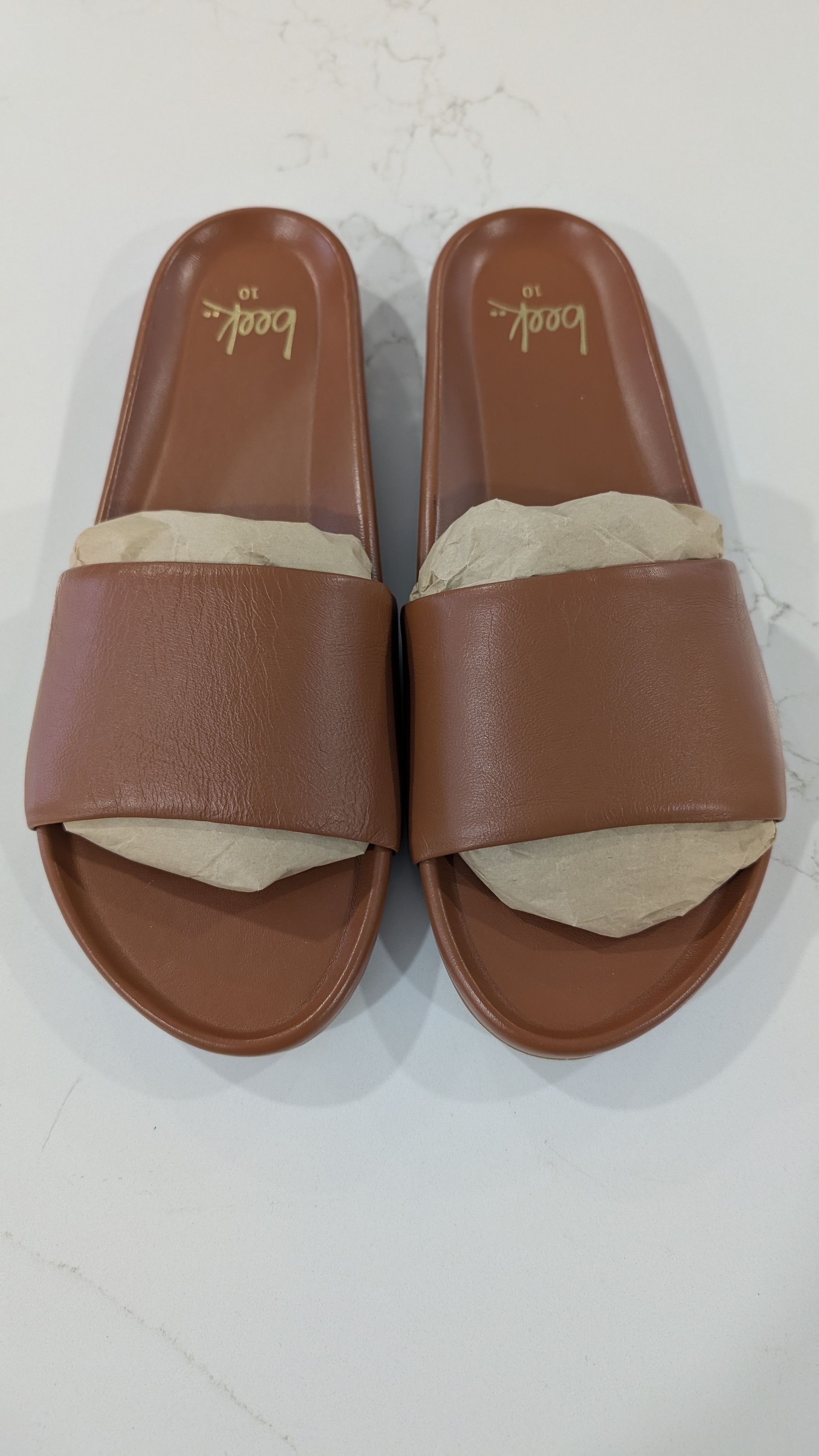beek Beek Pelican Leather Slide Platform Sandal Tan Size 10 Size US 10 / IT 40 - 1 Thumbnail