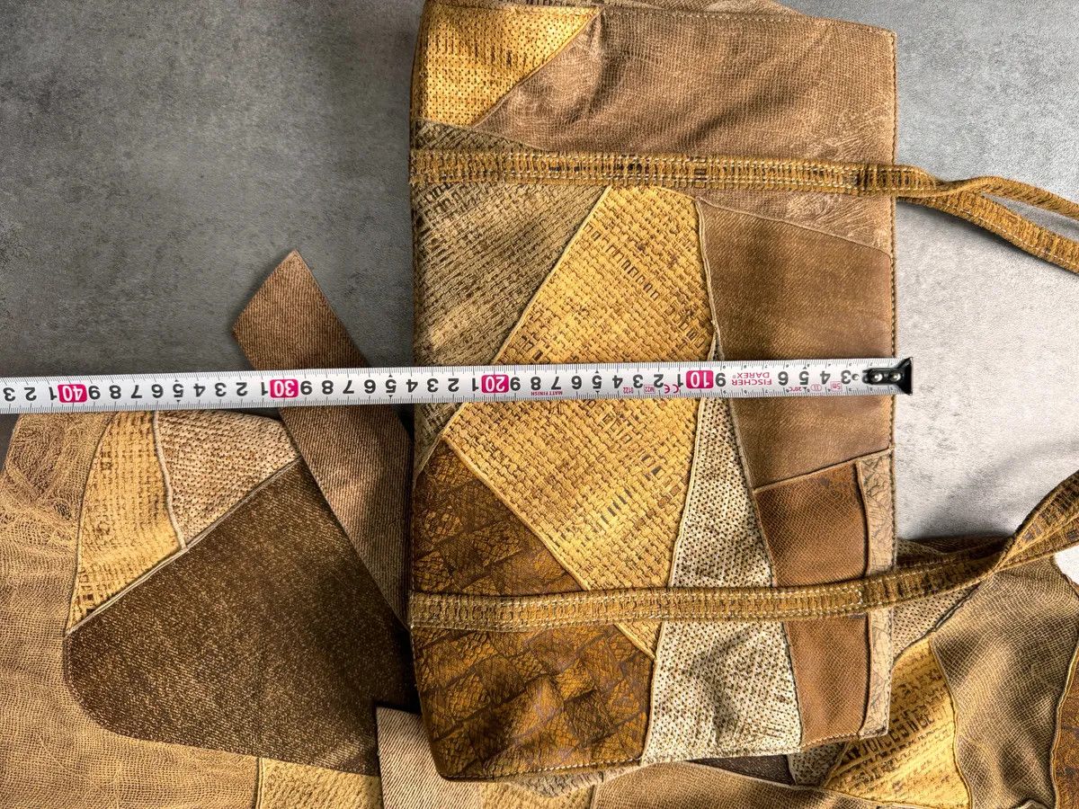 Roberto Cavalli 1990s Roberto Cavalli Leather Patchwork Jacket & Bag Set Size S / US 4 / IT 40 - 8 Thumbnail