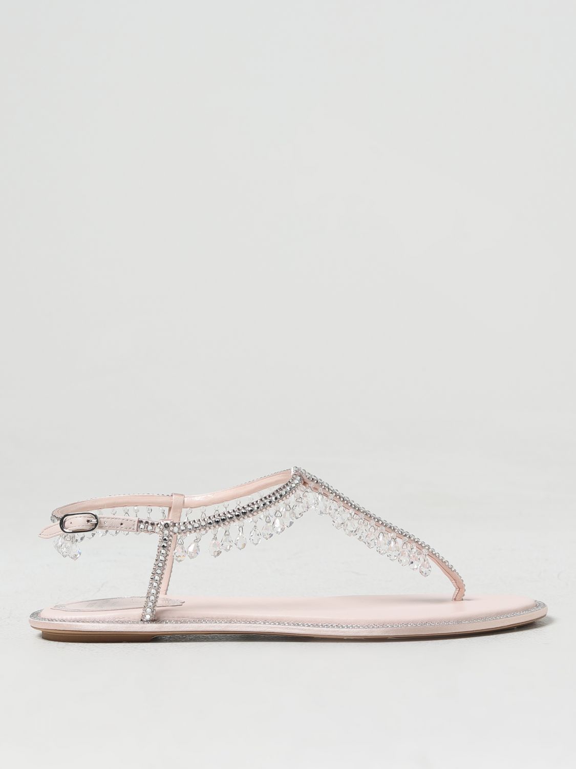 image of Rene Caovilla Flat Sandals Woman Pink, Women's (Size 10)