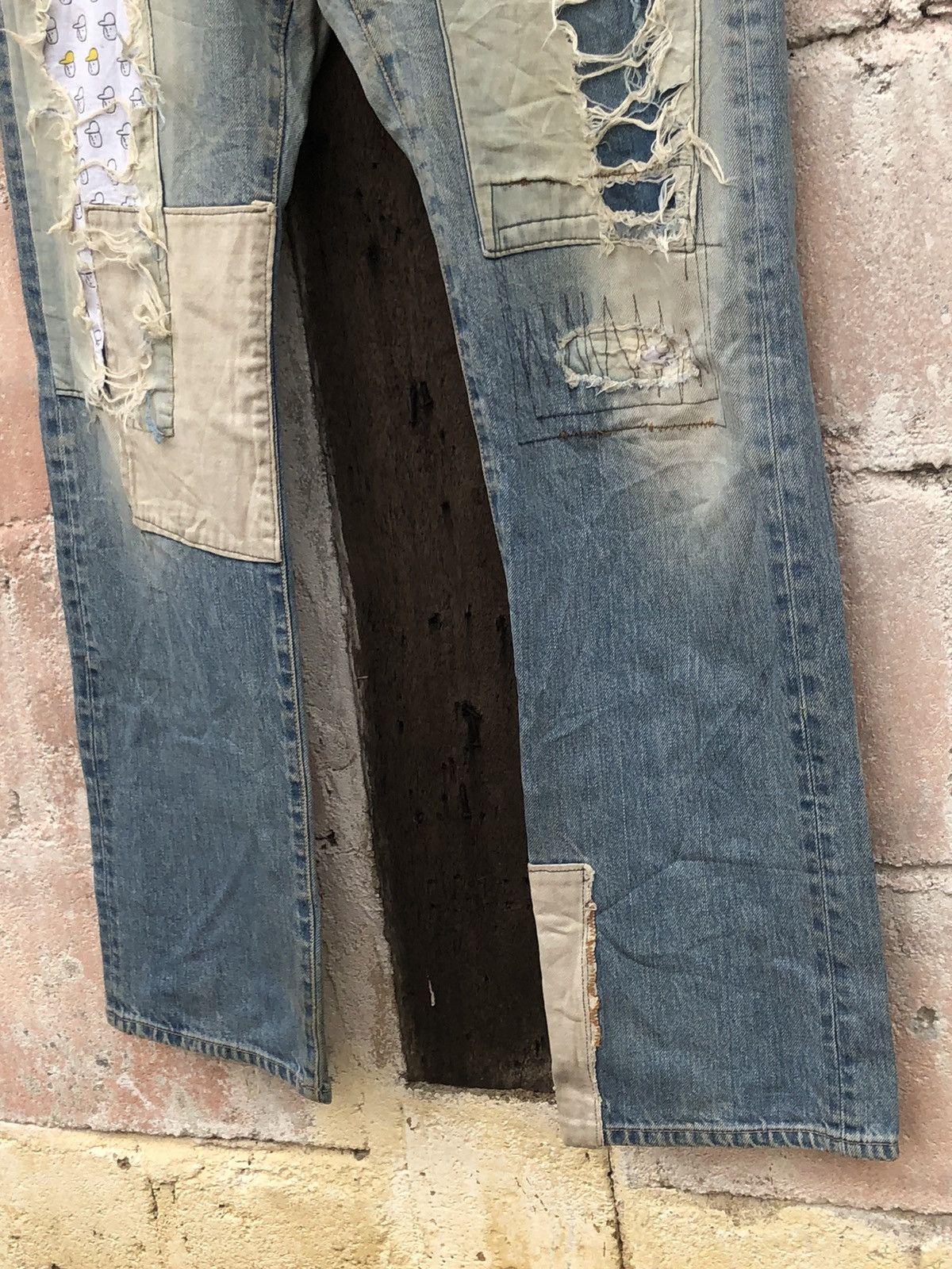 Blue Blue Japan × Japanese Brand Blue Blue Japan Iron HR Market Destress Denim Sun Faded Size US 33 - 5 Thumbnail