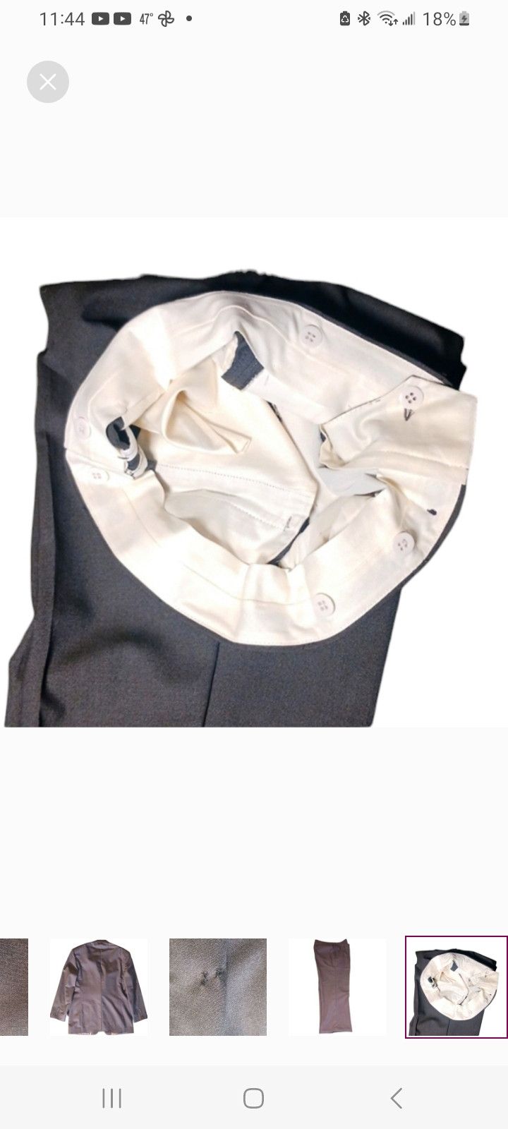 Bill Blass Vintage BILL BLASS SUIT-Grey Tailored via BELK Size 42R - 9 Thumbnail