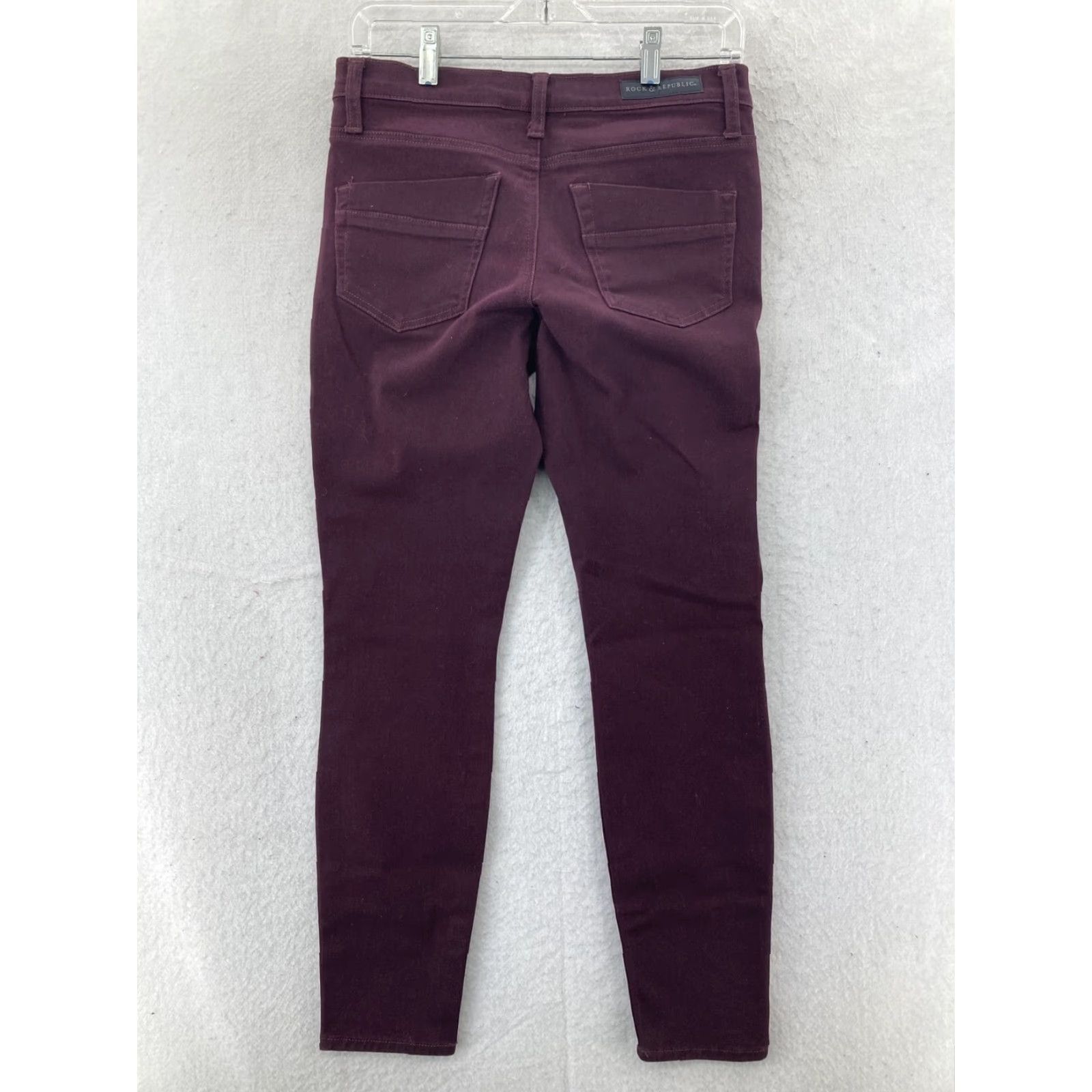 Vintage Rock & Republic Womens Jeans Size 6 Purple Kashmiere Skinny Size 28" / US 6 / IT 42 - 2 Thumbnail