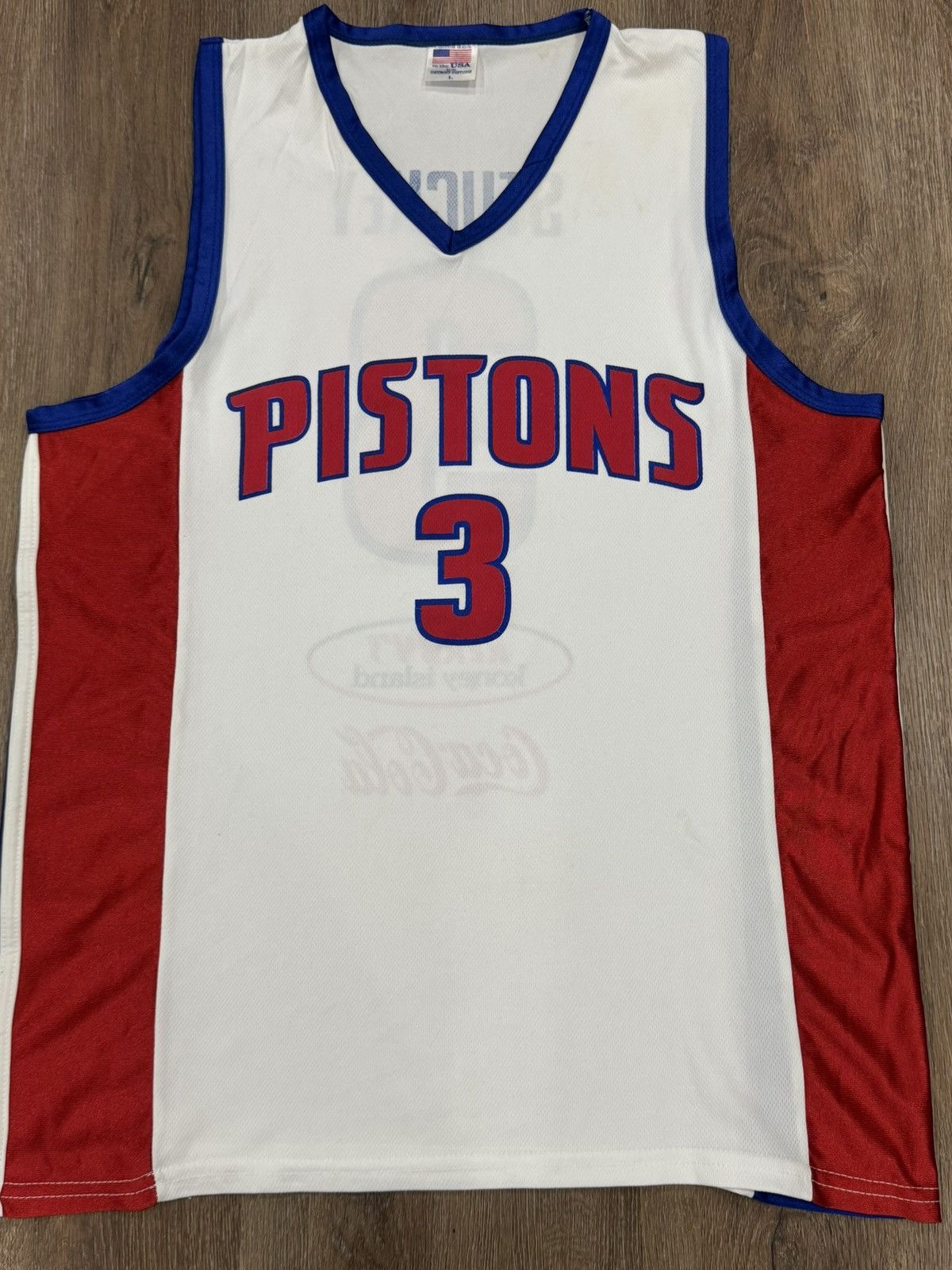 Vintage Detroit Pistons Rodney Stuckey Jersey Large White SGA Made Size US L / EU 52-54 / 3 - 5 Thumbnail