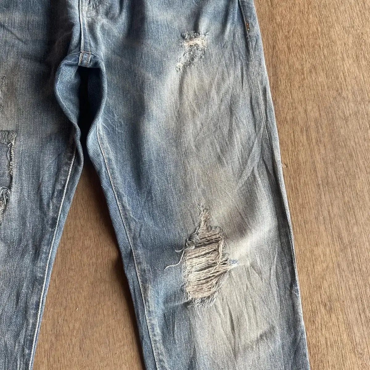 RRL Ralph Lauren THRASHED!! POLO RALPH LAUREN JEANS DISTRESSED DENIM PANTS Size US 30 / EU 46 - 9 Thumbnail