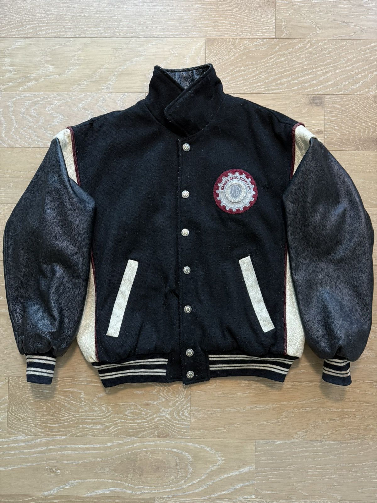 Warner Bros Vintage 90s Taz Tasmanian Devil Leather Wool Jacket Size US S / EU 44-46 / 1 - 17 Thumbnail