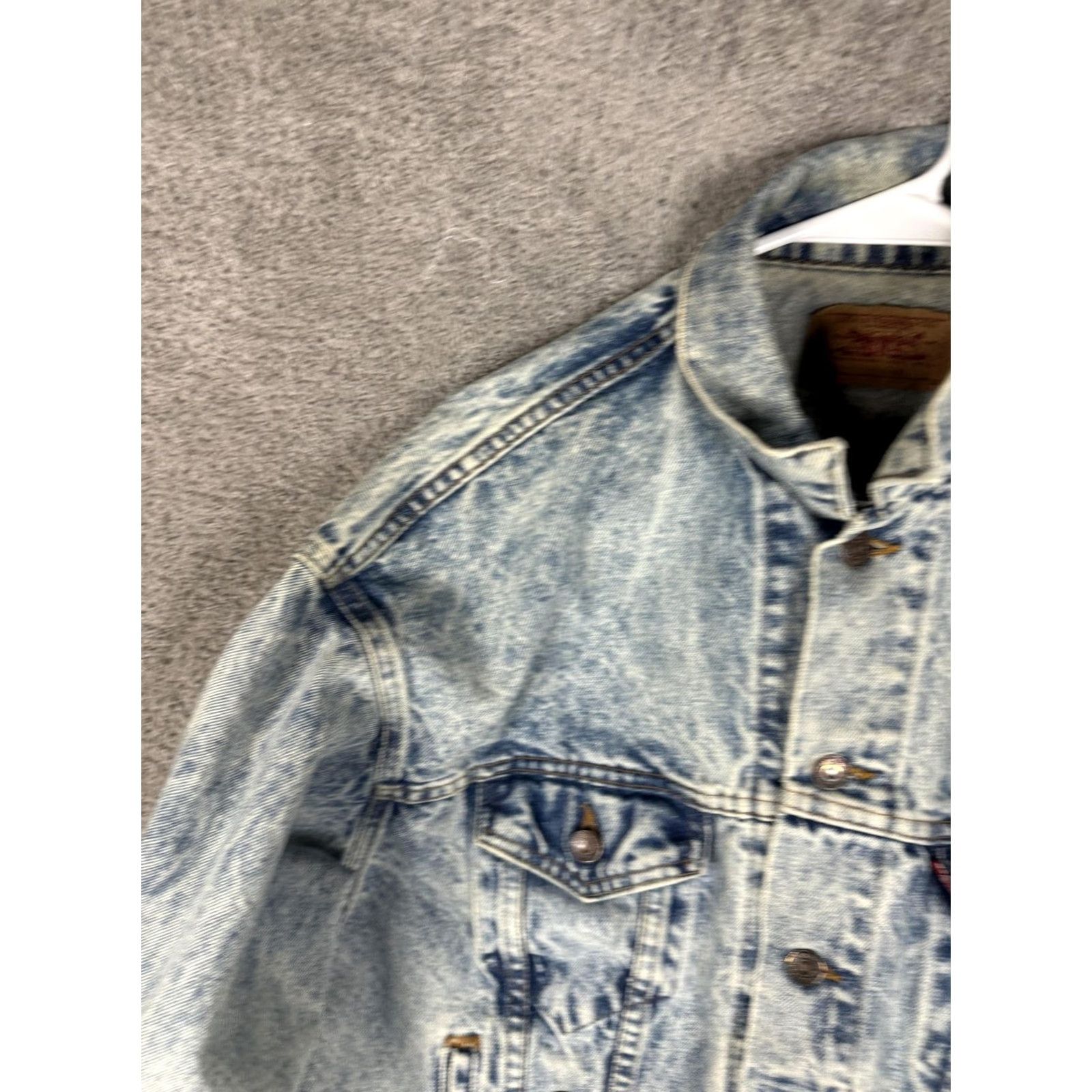 Levi's VINTAGE Levi's Jacket Mens L Denim Trucker Sun Flower 70507 90s Hippie Casual Button Front Embroidered Pockets Size US L / EU 52-54 / 3 - 5 Thumbnail