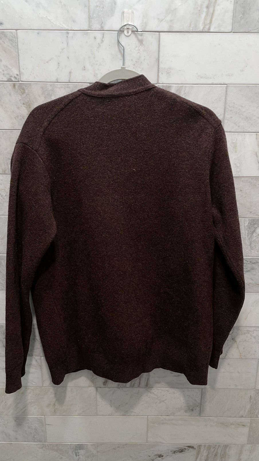 Vintage 70's Knitted Wool Maroon Cardigan Size US M / EU 48-50 / 2 - 2 Thumbnail