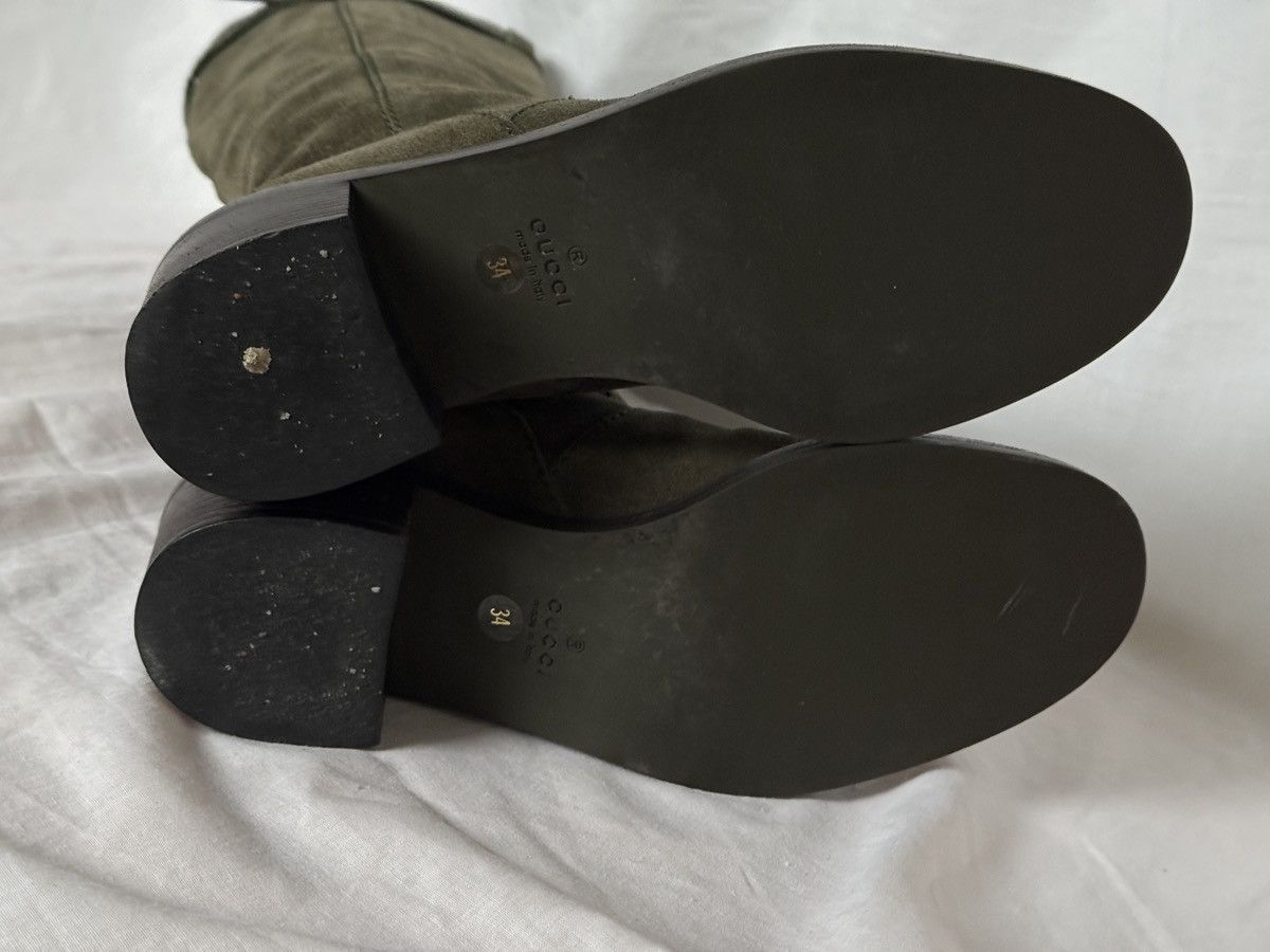 Designer × Gucci Gucci Suede Khaki Riding Boots Size US 4 / IT 34 - 7 Thumbnail