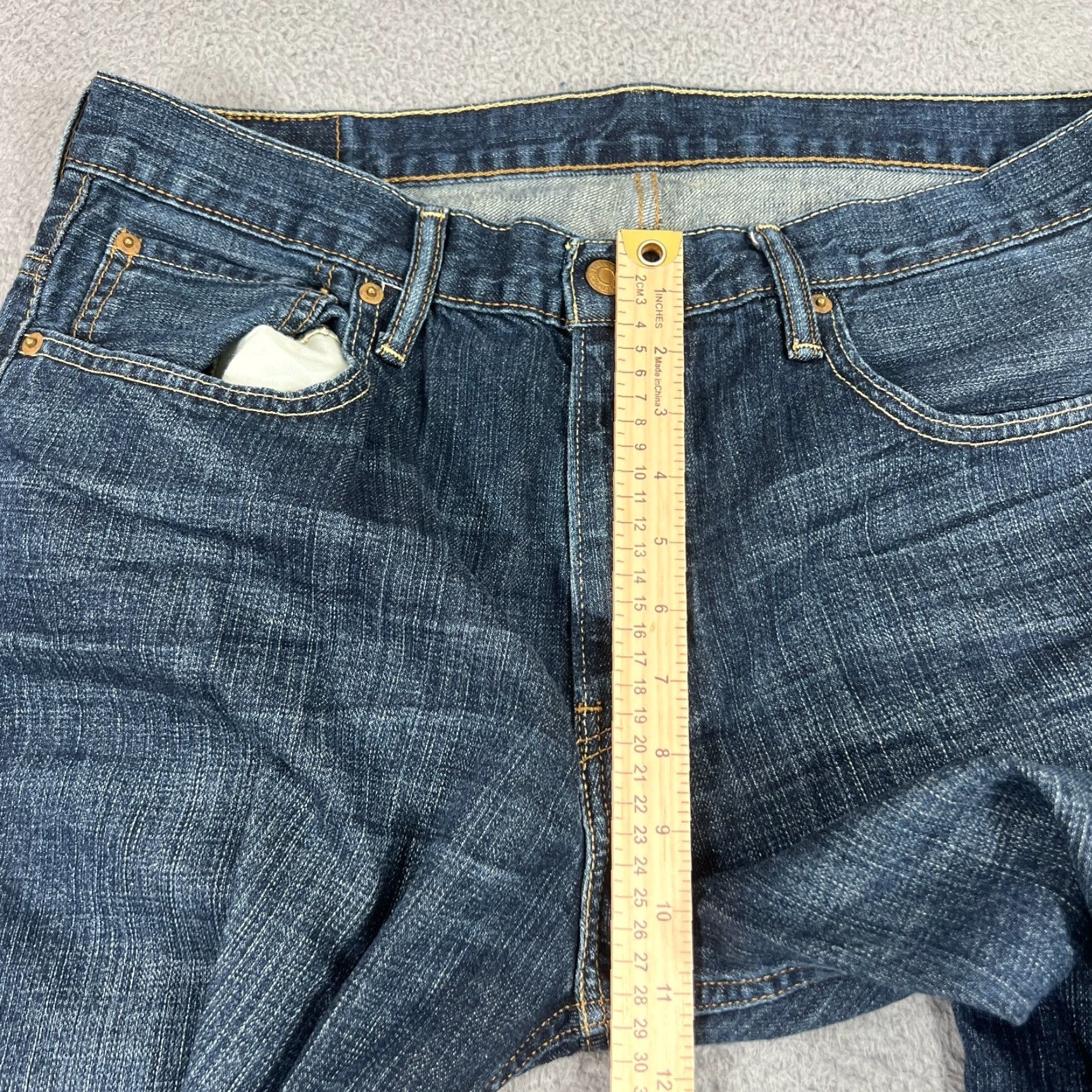 Levi's Levi's 569 Jeans Mens 36x28 Loose Fit Straight Leg Blue Dark Wash Size US 34 / EU 50 - 4 Thumbnail