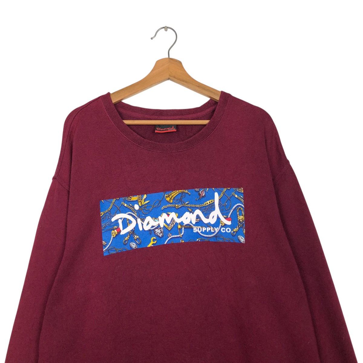 Japanese Brand 📌Vintage Sweatshirt Diamond Supply Co Big Logo Over Print Size US L / EU 52-54 / 3 - 4 Thumbnail
