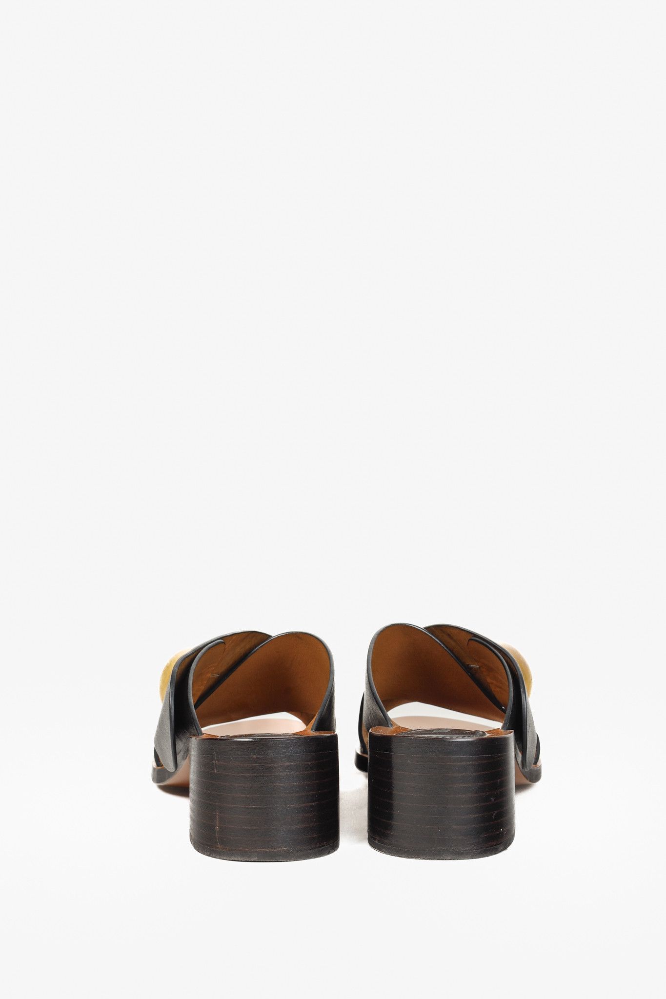 Chloe Chloe Button Black Crisscross Leather Slide Sandal Size US 7 / IT 37 - 3 Thumbnail