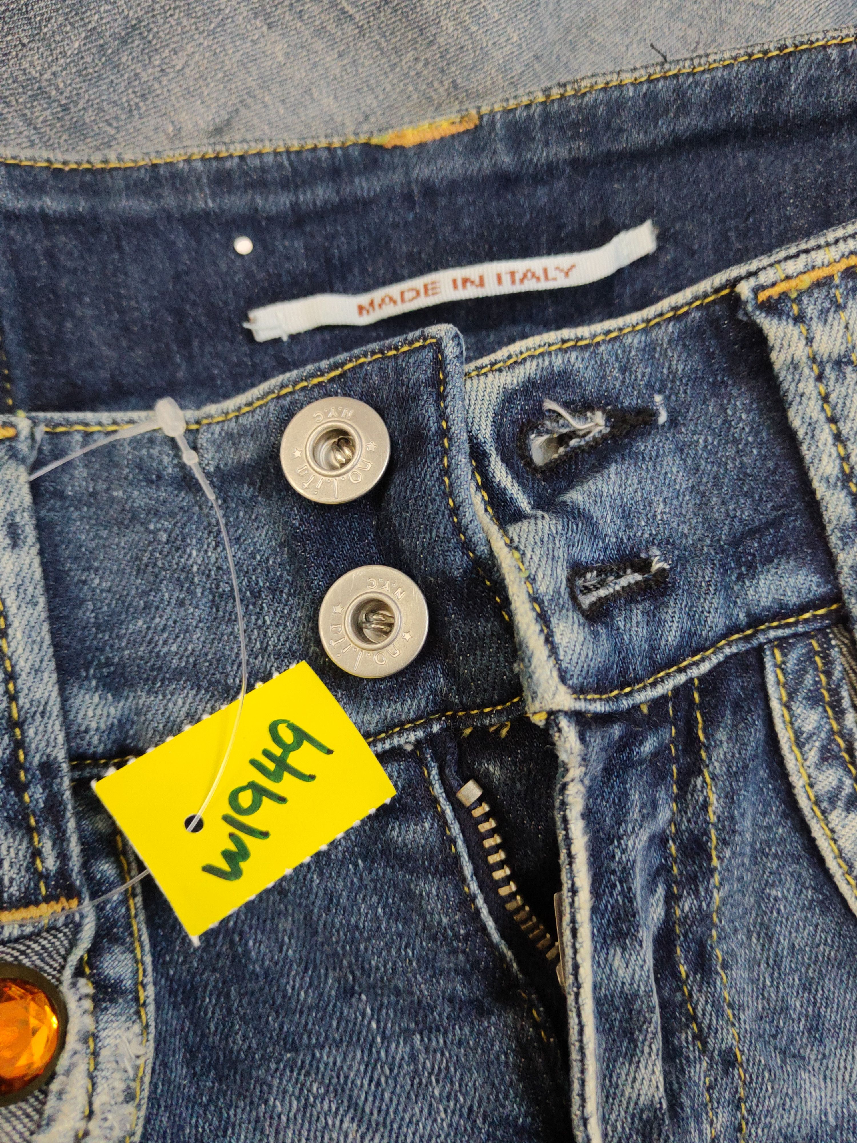 Vintage No Lita Italy Blue Distressed Ripped Jeans #W1949 Size 28" / US 6 / IT 42 - 19 Thumbnail