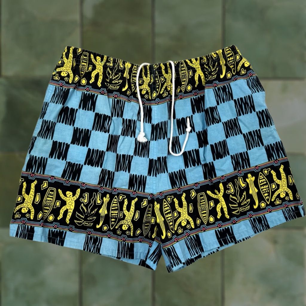 Vintage VINTAGE Islander Geometric Swim Trunks Adult M Blue 90s 80s Beach Mens CBF Shorts Size US 31 - 1 Thumbnail