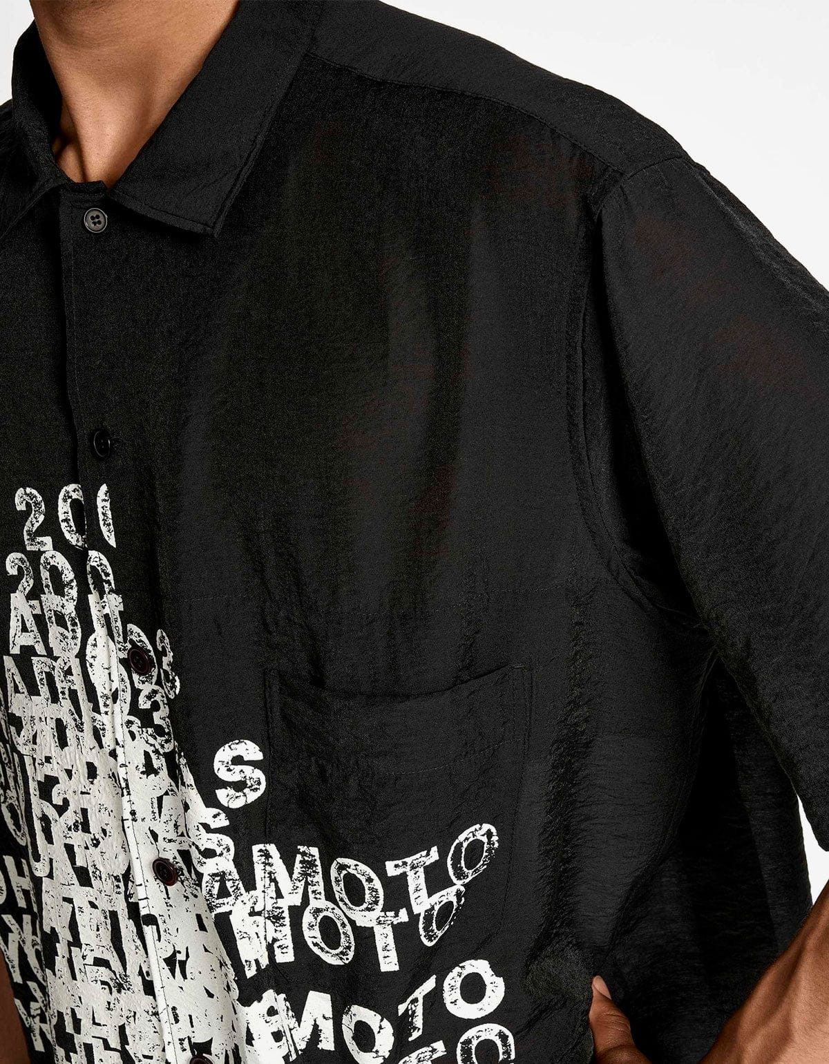 Y-3 Y-3 Black Placed Graphic Short Sleeve Shirt Size US S / EU 44-46 / 1 - 7 Thumbnail
