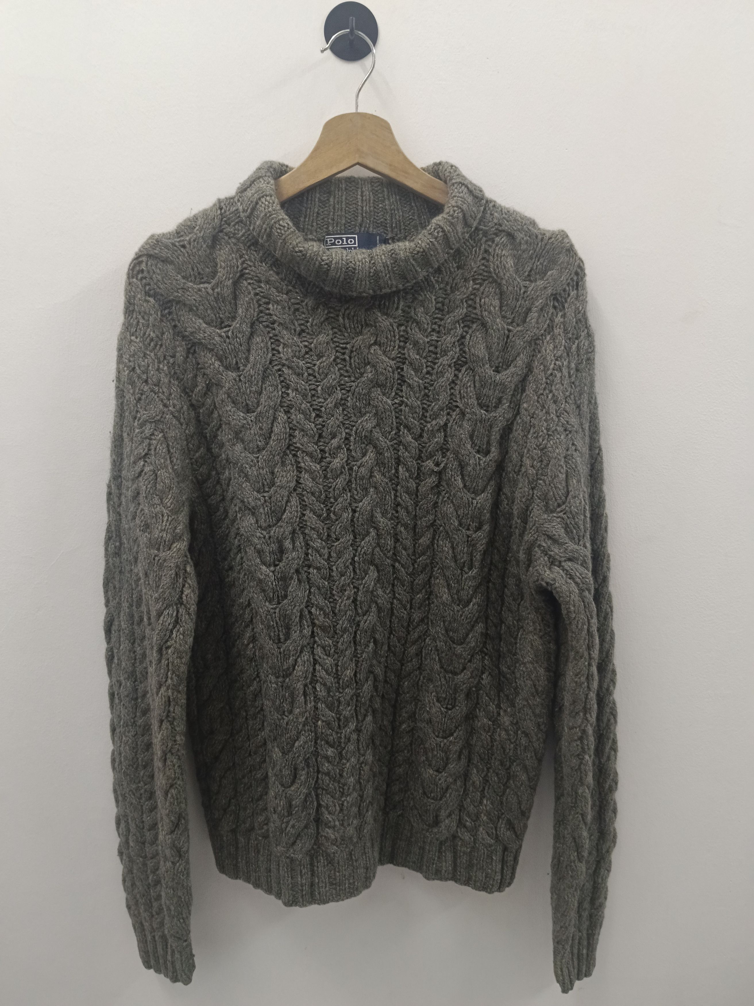 Polo Ralph Lauren Vintage Polo Ralph Lauren Hand Knit Cable Sweater Turtleneck Size US L / EU 52-54 / 3 - 1 Thumbnail