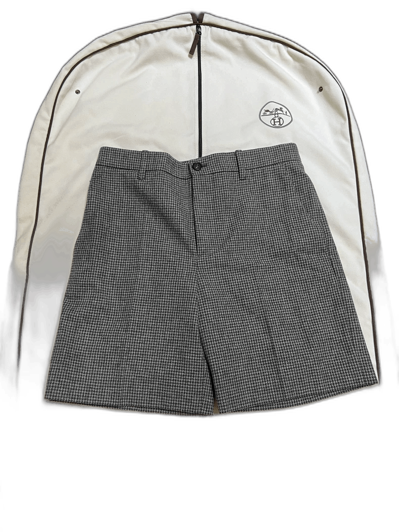 MiuMiu Black and White Houndstooth Shorts
