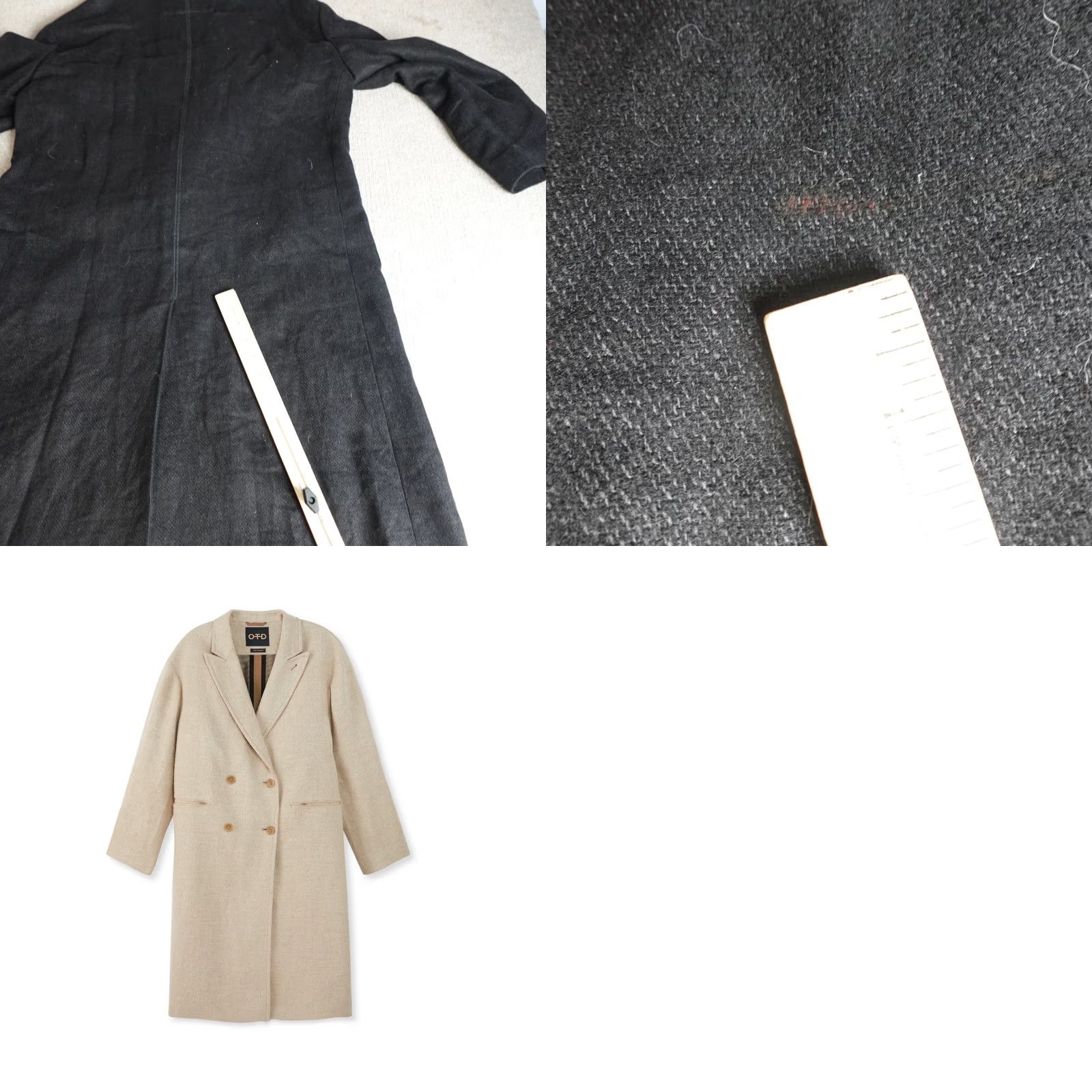 Vintage On This Day OTD Womens Coat OSZ Black Linen Oversized Long Sleeve Zip Casual Dry Clean Only Regular Size ONE SIZE - 11 Thumbnail