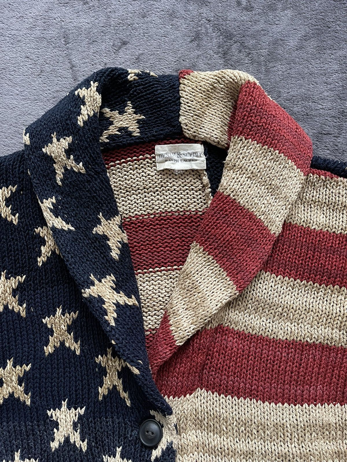 Denim & Supply Ralph Lauren × Polo Ralph Lauren × Ralph Lauren AMERICAN FLAG SHAWL CARDIGAN 🇺🇸 Pharrell Williams Sweater Size US M / EU 48-50 / 2 - 4 Thumbnail