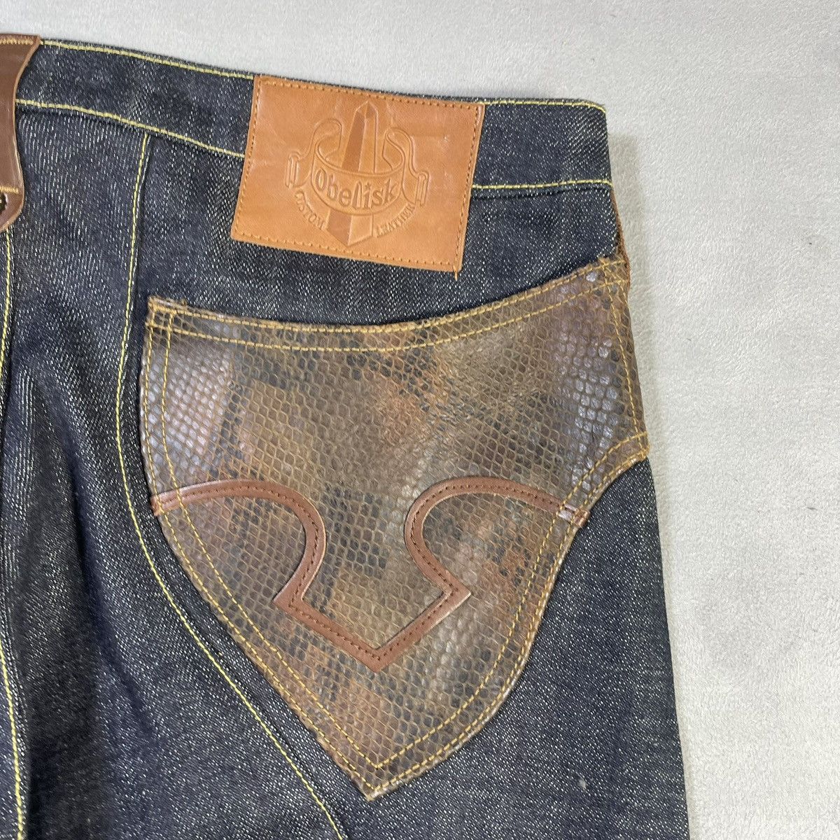 Obelisk OBELISK 00’s REPTILE SKIN FLARED DENIM Size US 32 / EU 48 - 5 Thumbnail