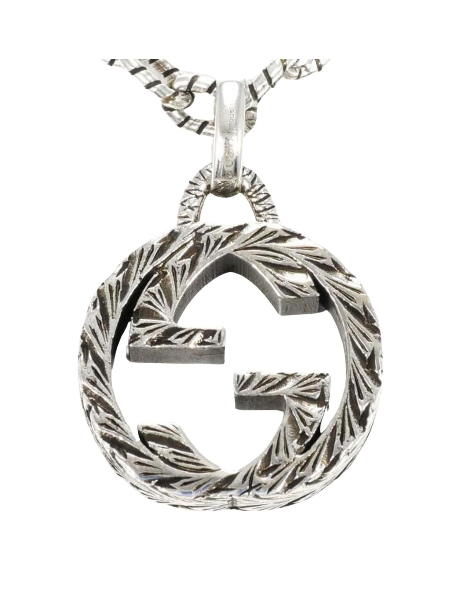 image of Gucci Silver Double G Necklace, Women's