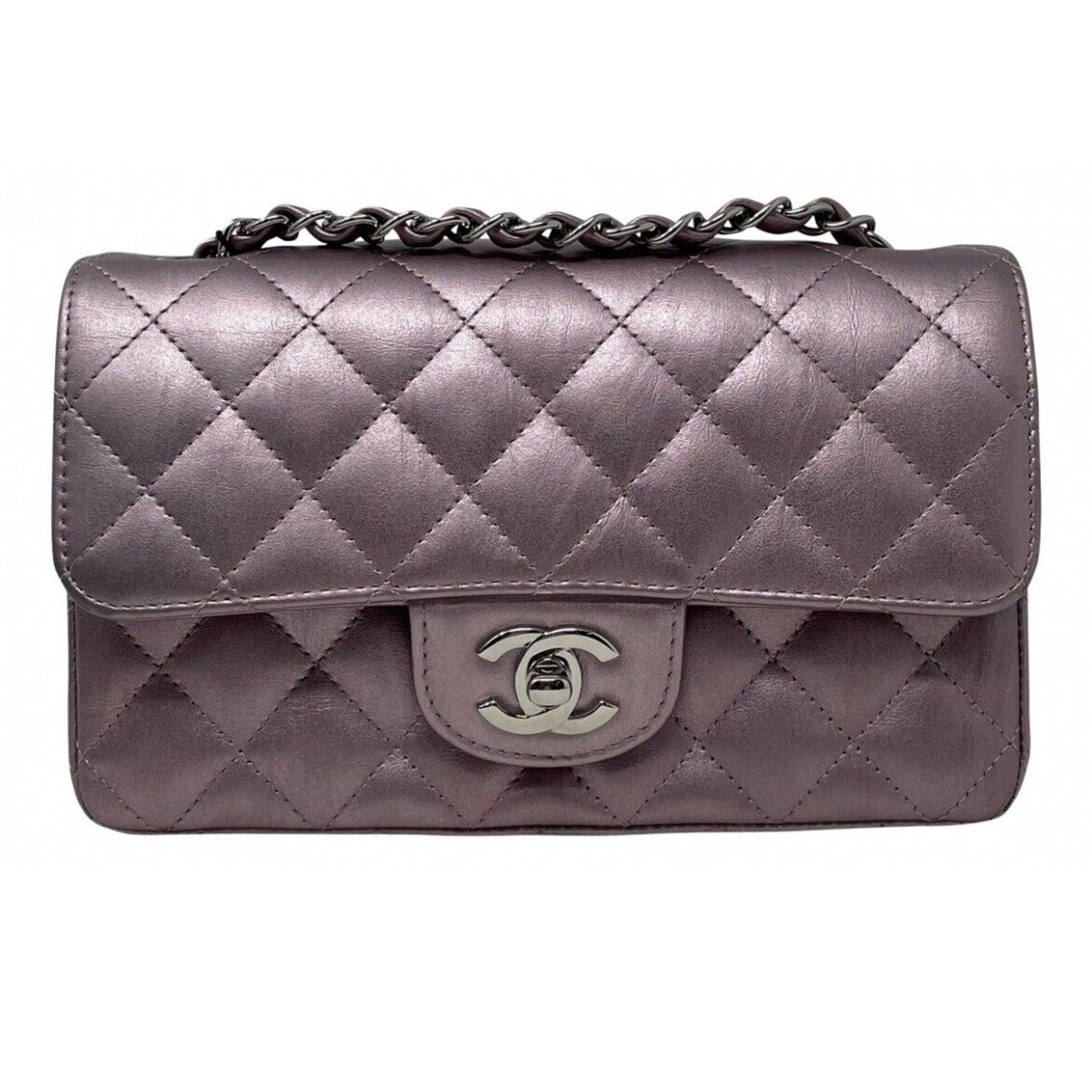Chanel Mini Rectangular Classic Purple Iridescent Calfskin Flap Size ONE SIZE - 14 Thumbnail