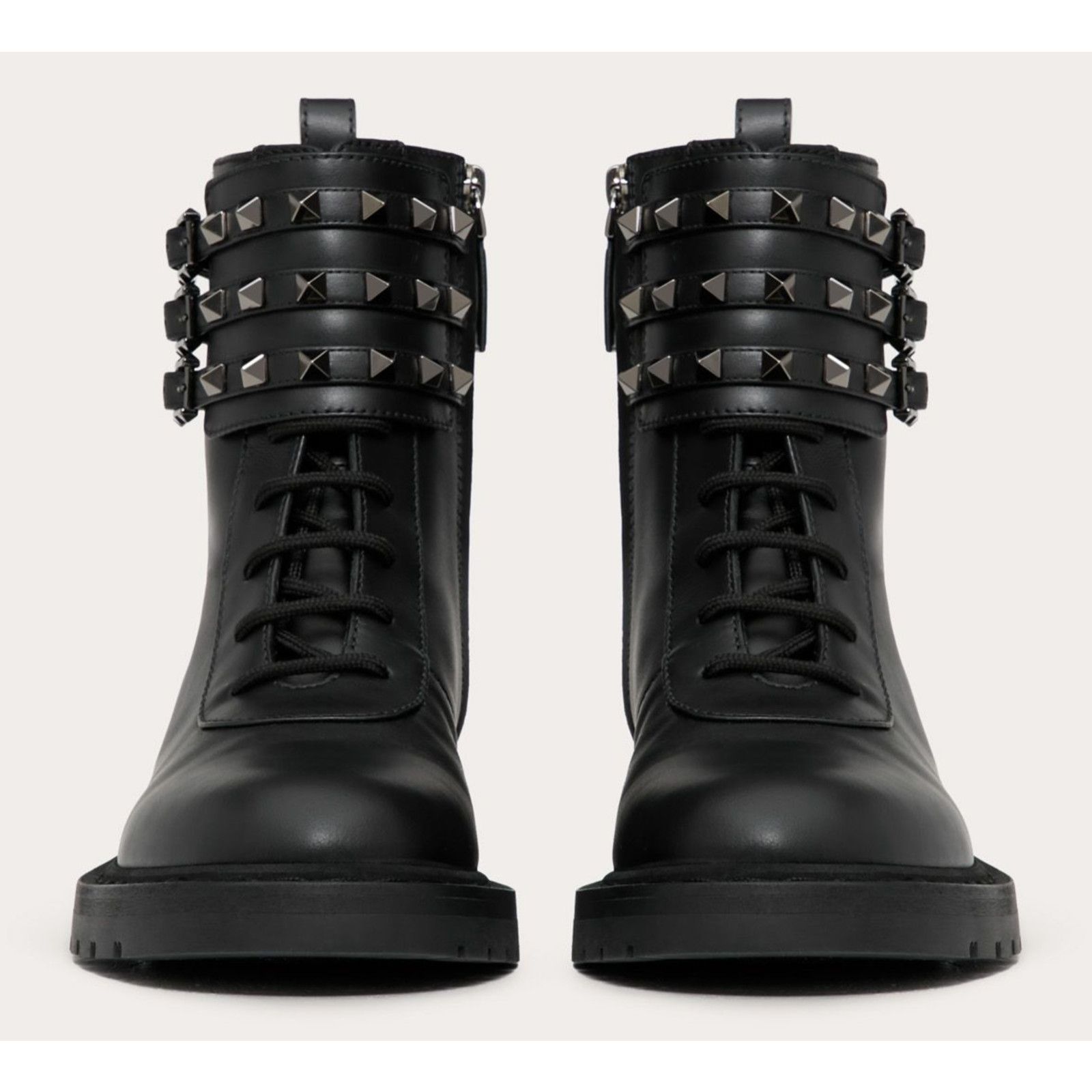 Valentino Valentino Rockstud Combat 20mm Black Leather Stud Short Size US 5 / IT 35 - 6 Thumbnail