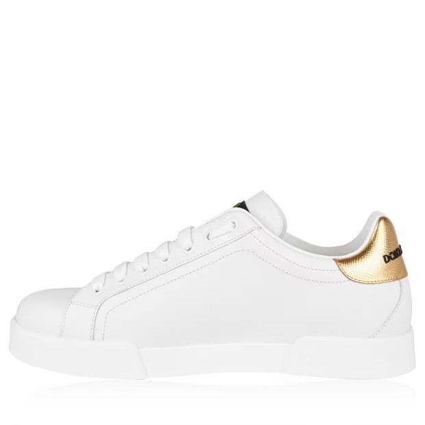 o1g2r1mq0324 Trainers in White & Gold Low Top Sneakers