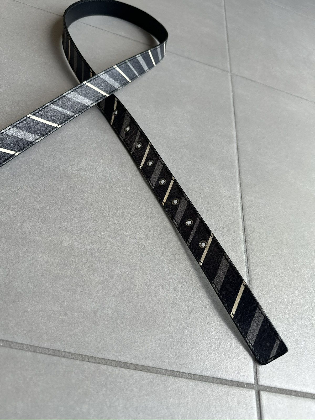 Dior × Hedi Slimane Dior Homme SS06 striped slim belt Size ONE SIZE - 5 Thumbnail