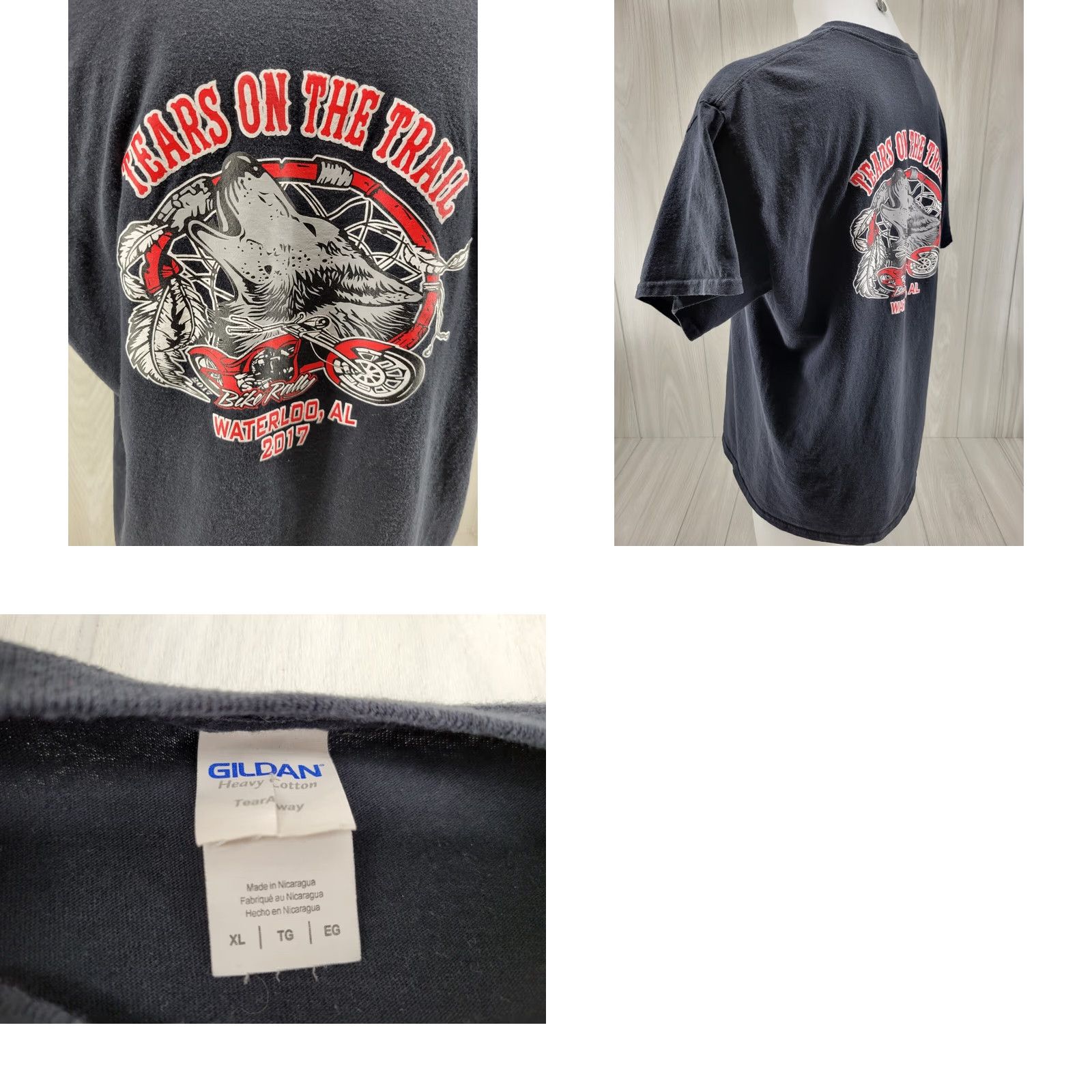 Gildan VINTAGE End of The Trail Waterloo AL Biker Rally 2017 Shirt XL Size US XL / EU 56 / 4 - 8 Thumbnail