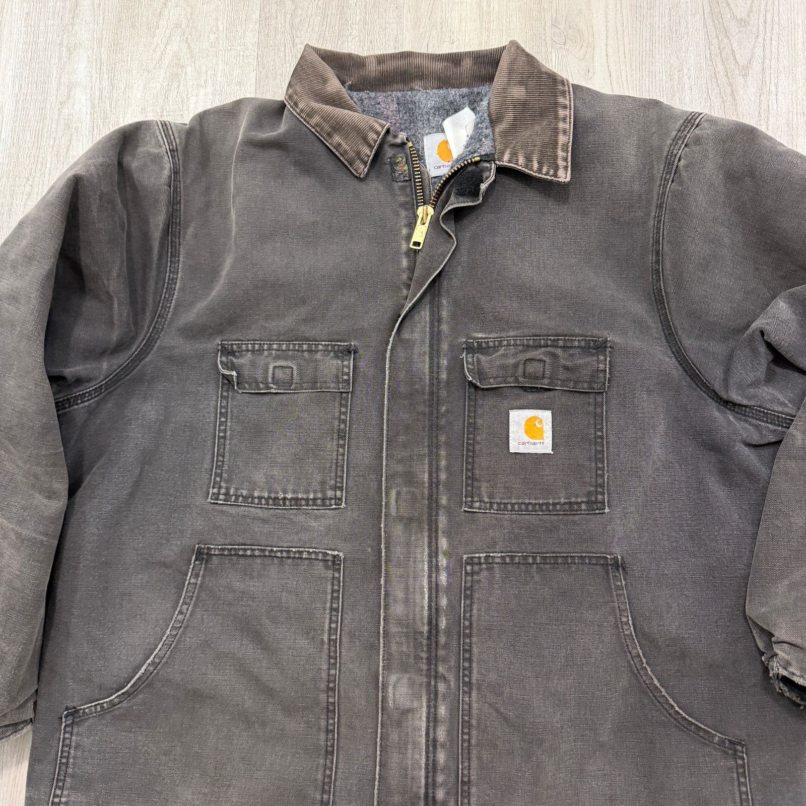 Carhartt Vintage Carhartt Canvas Jacket 2XL Black Faded Distressed Size US XXL / EU 58 / 5 - 2 Thumbnail
