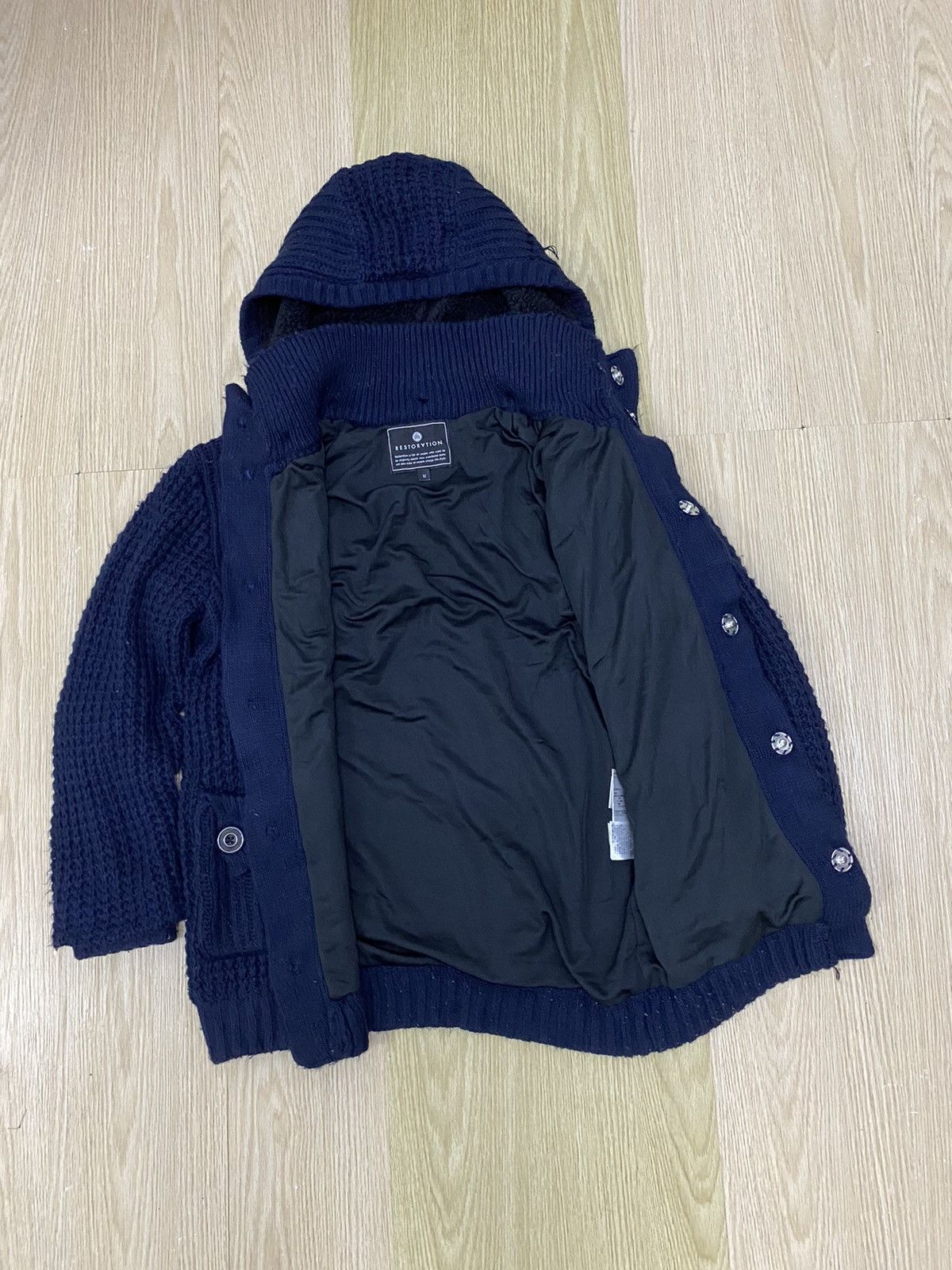 Japanese Brand Restoration japan knit DUFFLE coat jacket Size US M / EU 48-50 / 2 - 2 Thumbnail