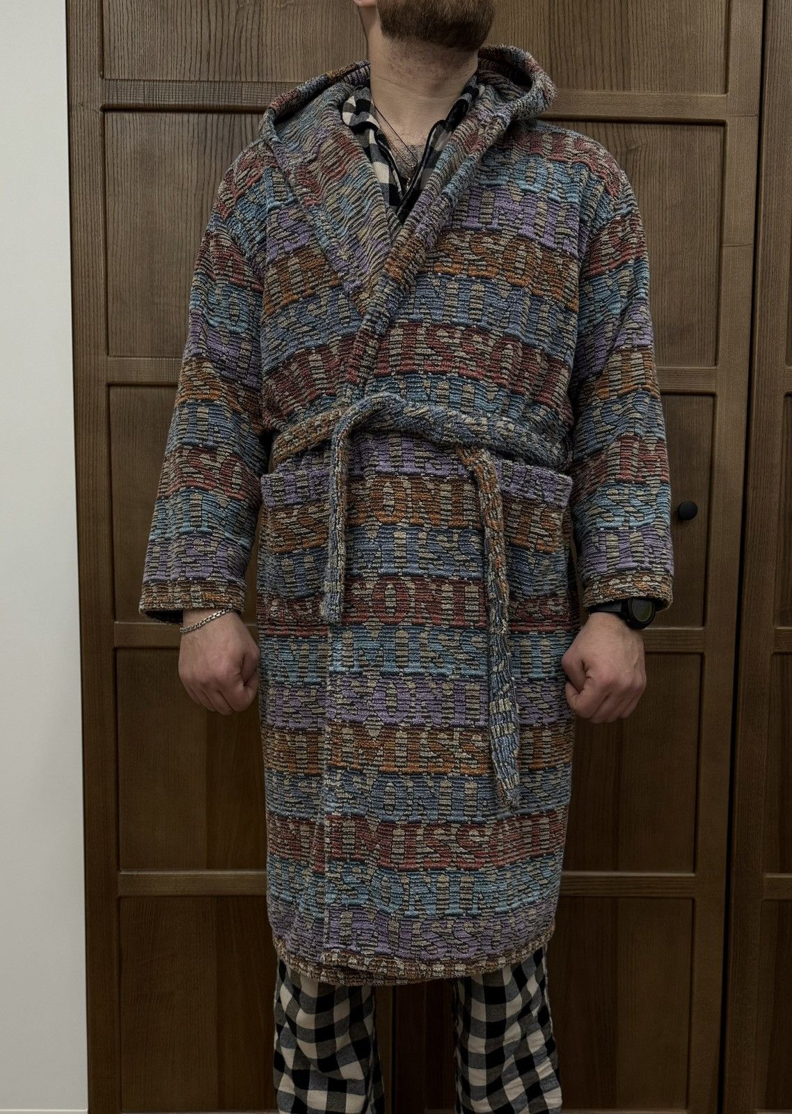 Missoni Missoni Multicolor Monogram Bathrobe With Belt Unisex Size ONE SIZE - 1 Thumbnail