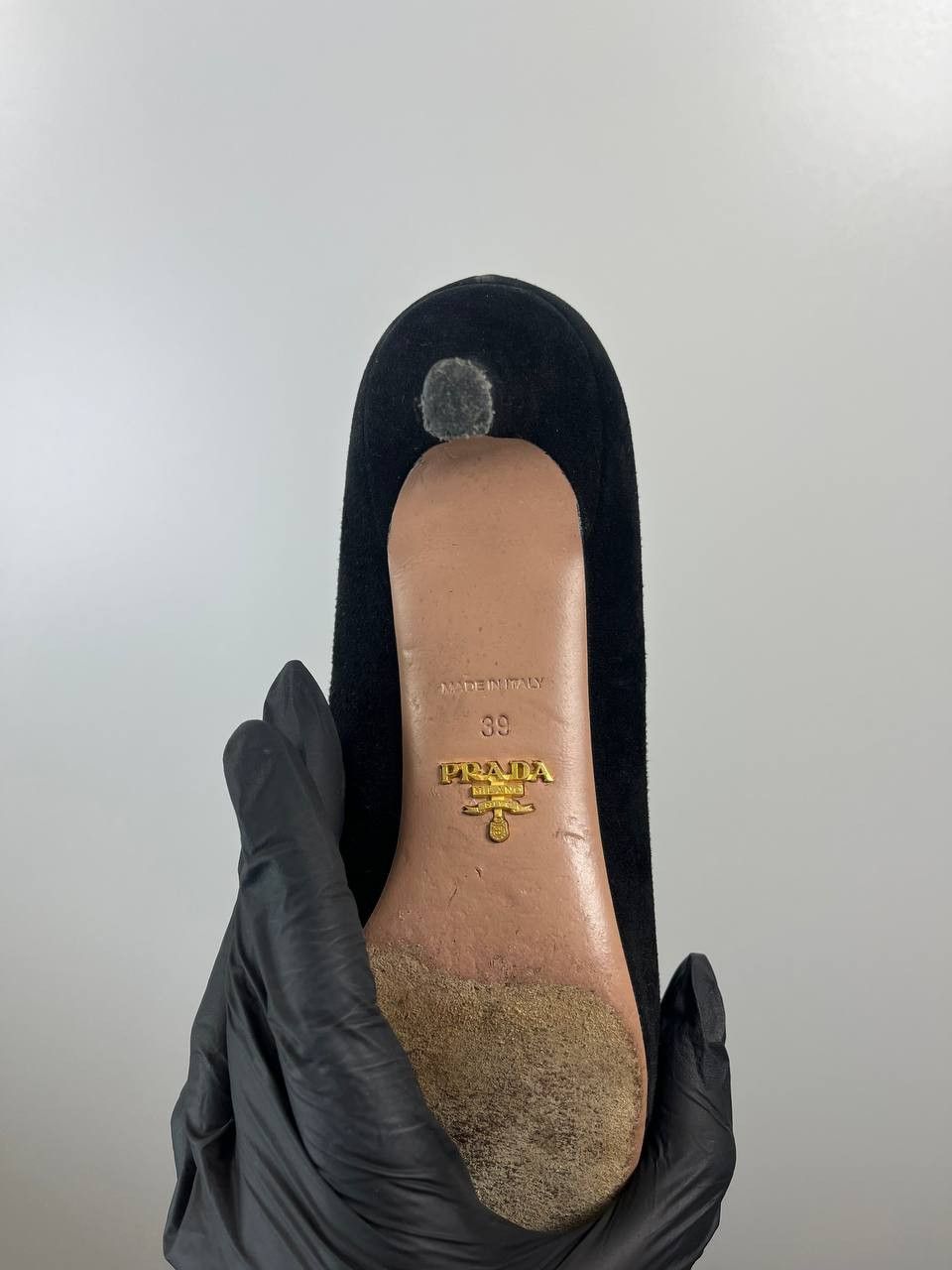 Prada Prada Black Suede Pointed Toe Ballet Flats Womens Size 39 Size US 9 / IT 39 - 7 Thumbnail