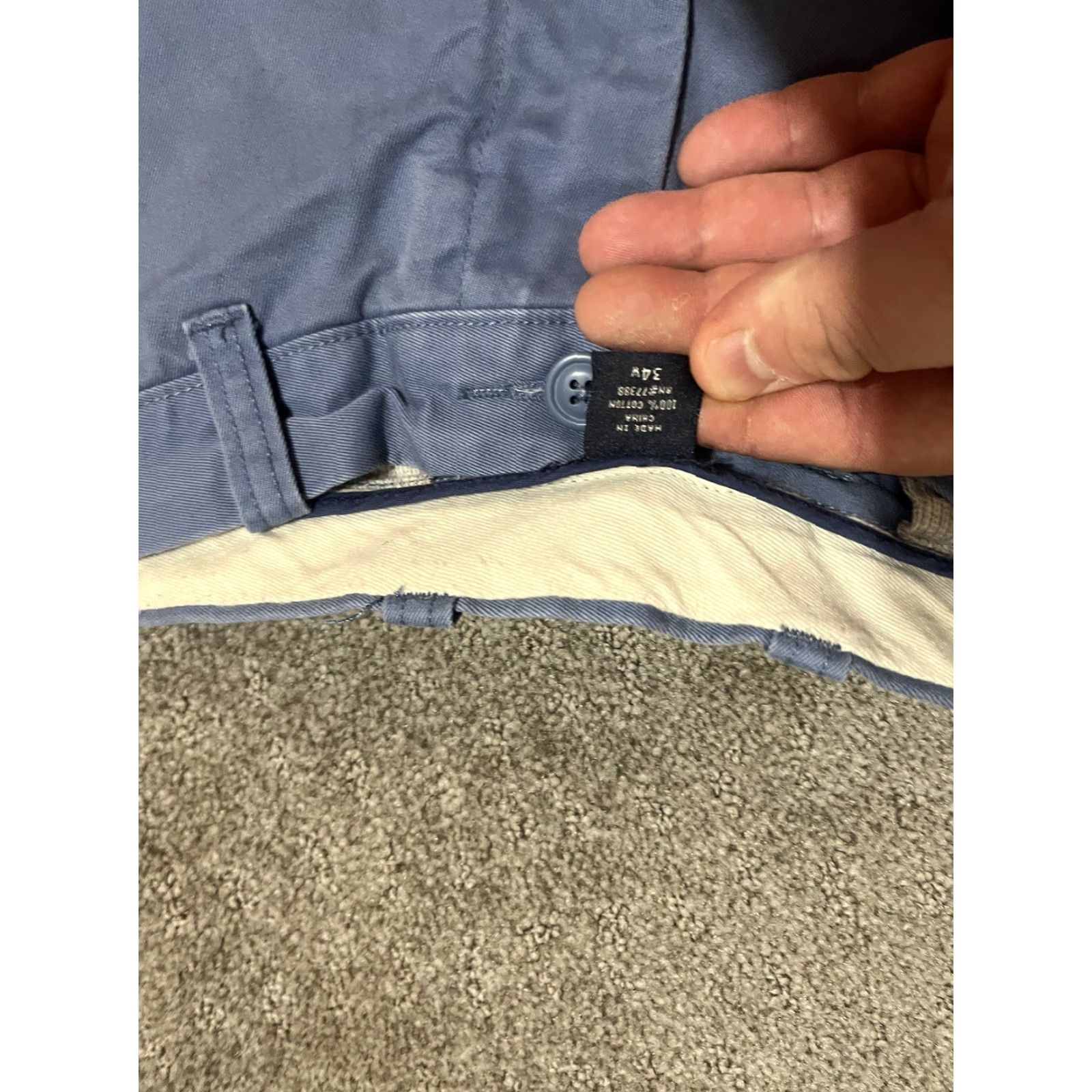 J.Crew EUC J.CREW Short Chino Blue Shorts Men Flat Front SZ 34W Regular 34 Blue Chino Casual Travel Vintage: No Size US 34 / EU 50 - 3 Thumbnail