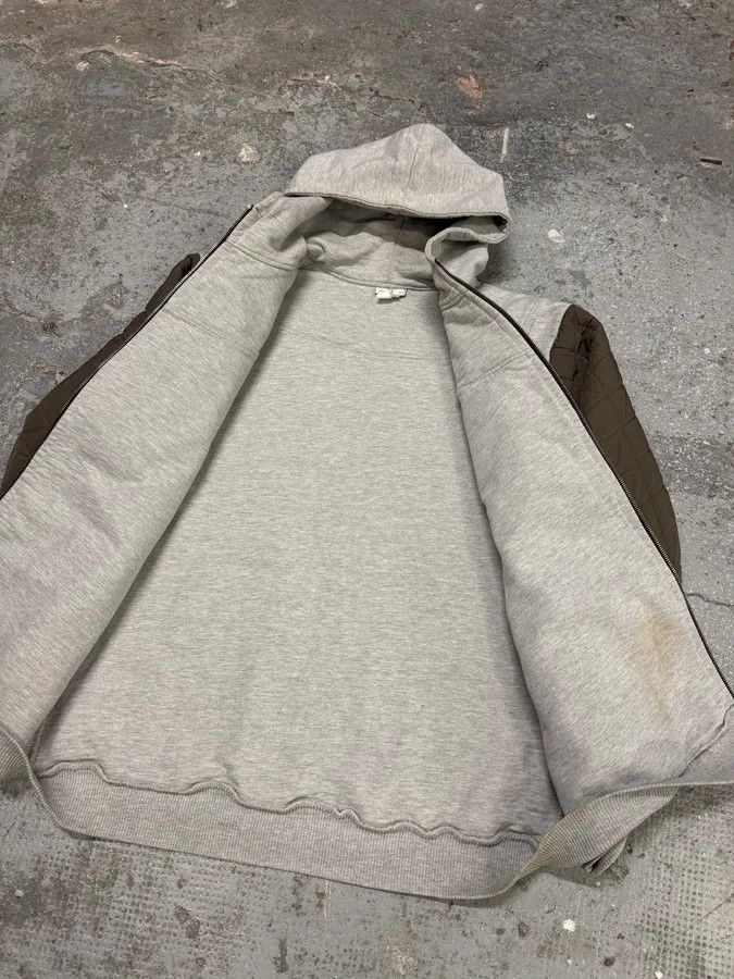 Dries Van Noten × Vintage Dries Van Noten Grey Hybrid Puffer Sleeves Zip-up Sweater Jacket Size US L / EU 52-54 / 3 - 8 Thumbnail