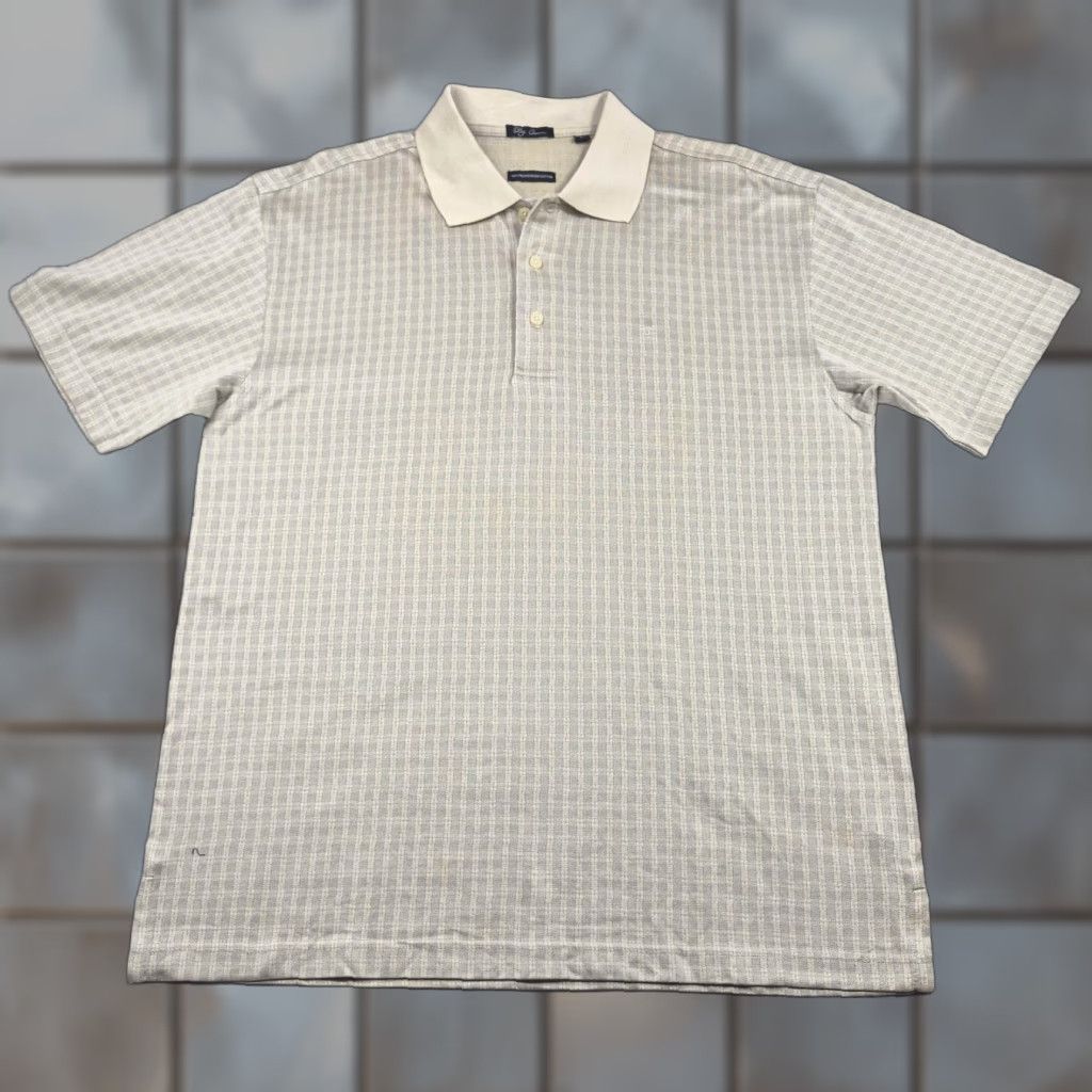 Oleg Cassini Oleg Cassini Golf Polo Shirt Mens Large Beige Check Knit 100% Mercerized Cotton Polo Shirt Mens Large Beige Check Knit 100% Mercerized Cotton Size US L / EU 52-54 / 3 - 1 Thumbnail