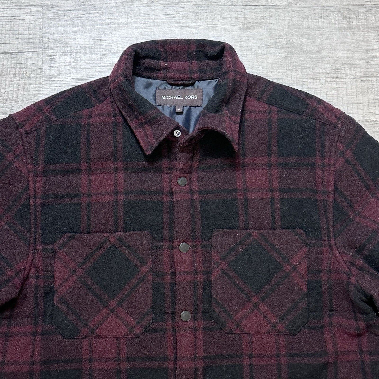 Michael Kors Michael Kors Shirt Jacket Men’s XL Buffalo Plaid Check Wool Size US XL / EU 56 / 4 - 7 Thumbnail