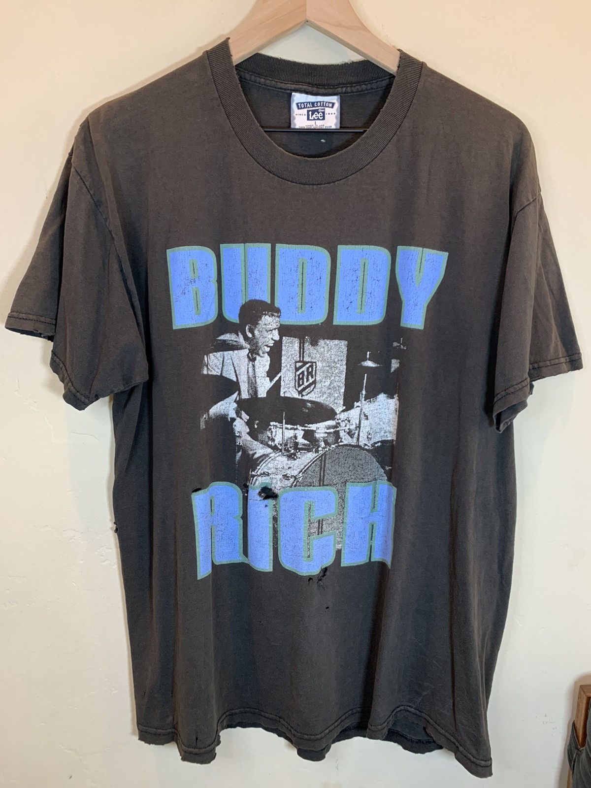 Band Tees × Vintage *RARE* Vintage Buddy Rich Zildjian Cymbals Jazz Art T-Shirt Size US L / EU 52-54 / 3 - 1 Thumbnail