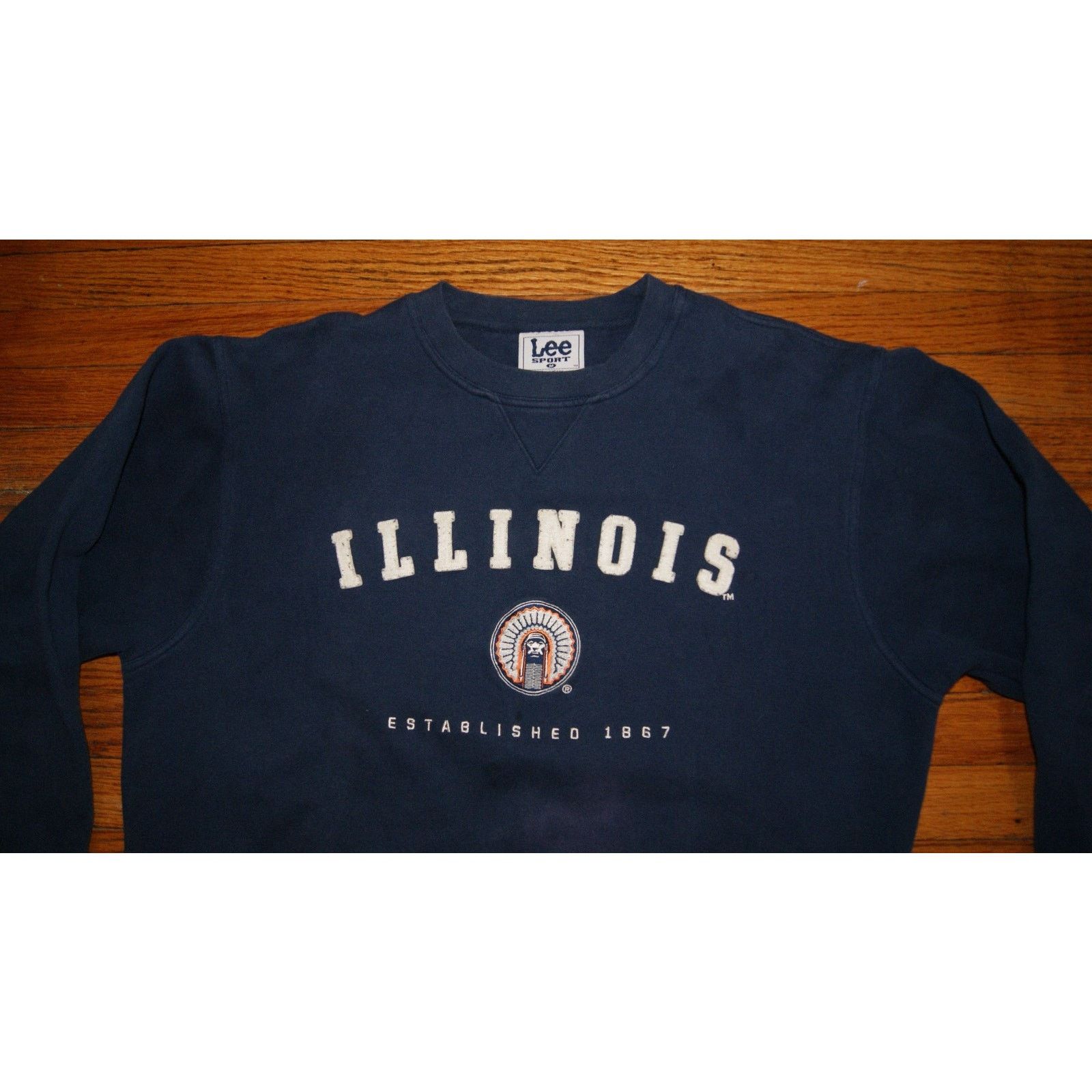 Lee VTG ILLINOIS FIGHTING CHIEF Embroidered Mens M Sweatshirt Size US M / EU 48-50 / 2 - 1 Thumbnail