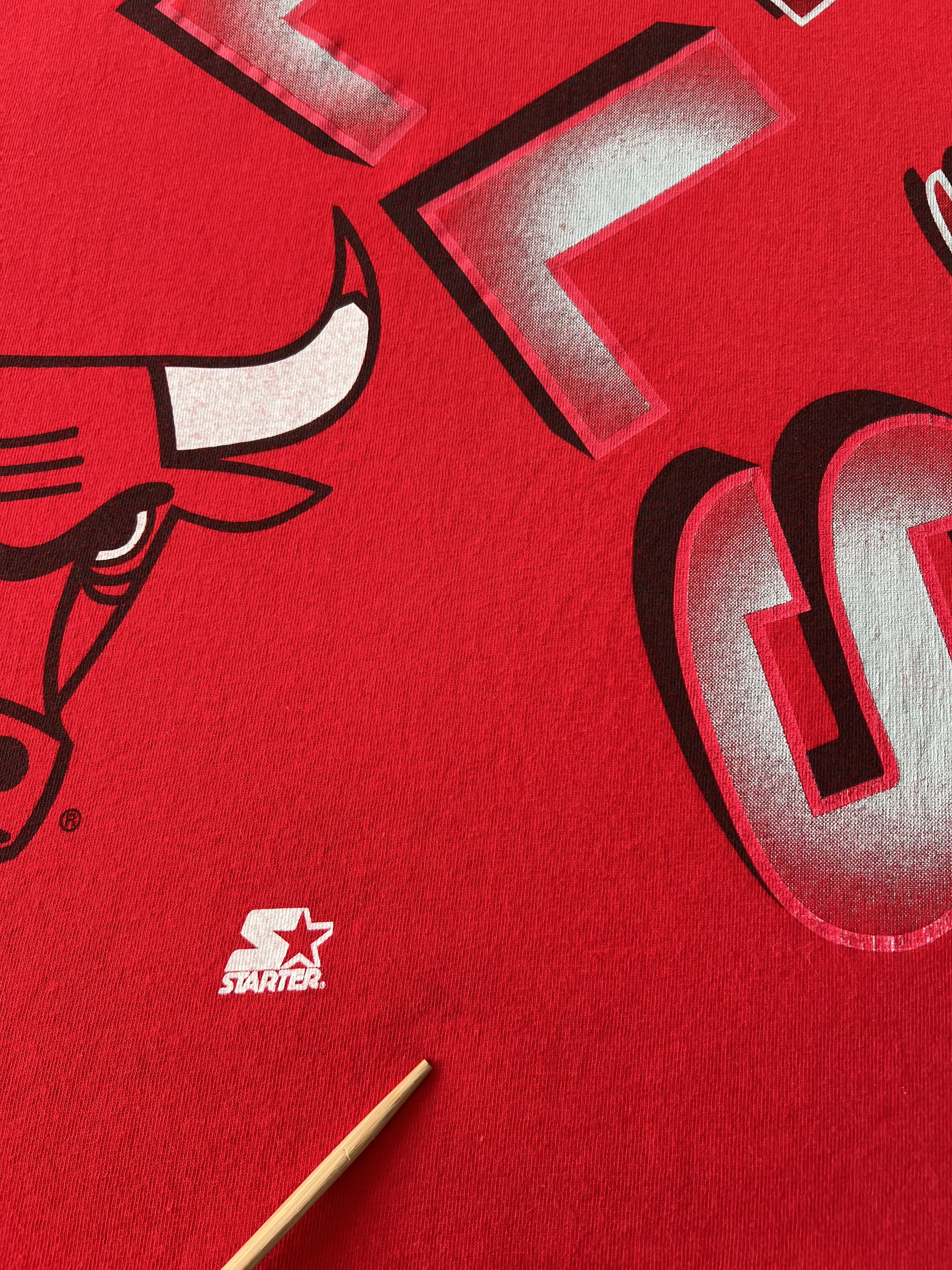 NBA Vintage 90s Chicago Bulls NBA Basketball Starter Red T-shirt Size US L / EU 52-54 / 3 - 6 Thumbnail