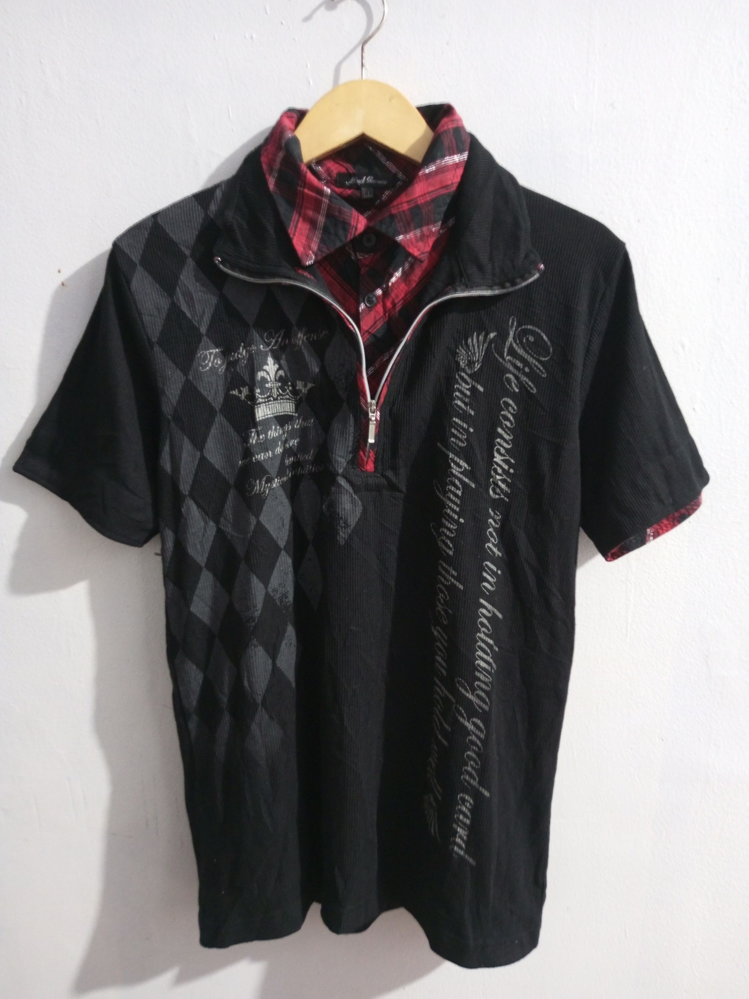 Hysteric Glamour Vintage mind games double layer colar poem polo shirt Size US L / EU 52-54 / 3 - 1 Thumbnail