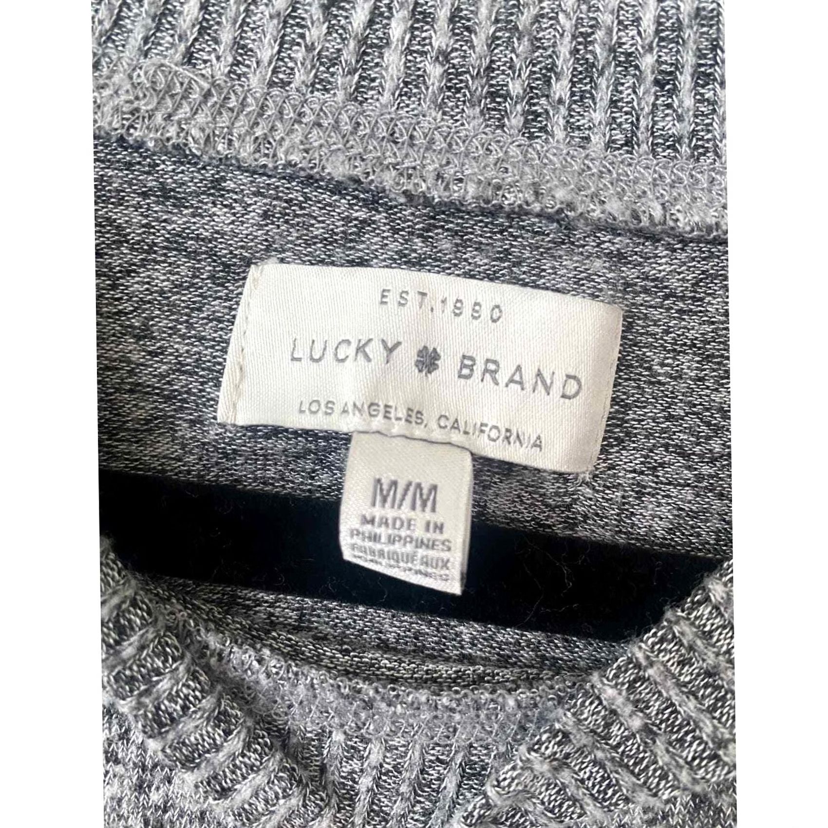 Lucky Brand Lucky Brand Sweater Shirt Women Medium Gray Light Weight Crewneck Side Slit Pullover Size M / US 6-8 / IT 42-44 - 3 Thumbnail